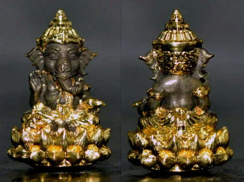 ✨ Blessings of Divine Wealth – Phra Pikanesorn Dual-Tone 2K Gold Amulet by Luang Pu Maen for Prosperity, Luck & Spiritual Power