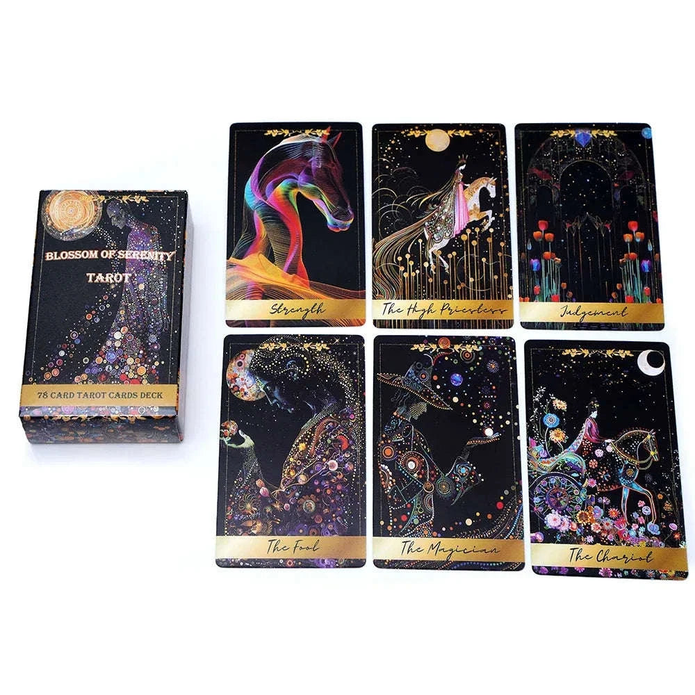 🌸 Blossom of Serenity Tarot Deck – 78 Custom Tarot Cards | 10.3 x 6 cm | Oracle Cards & Board Game Edition