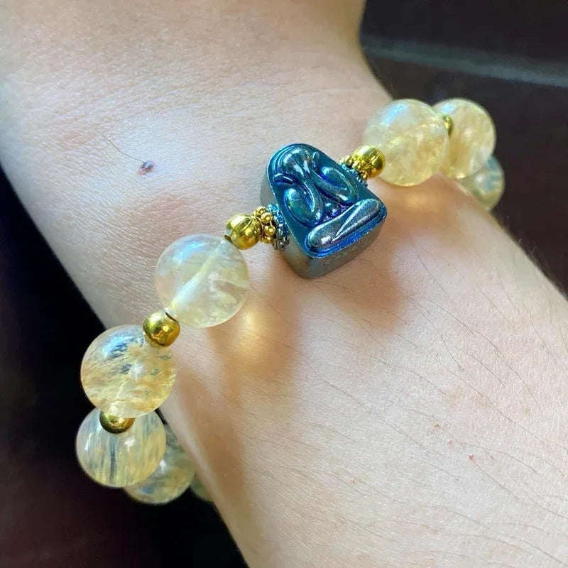 Blue Thai Buddhist Amulet Bracelet - Spiritual Protection and Stylish Accessory