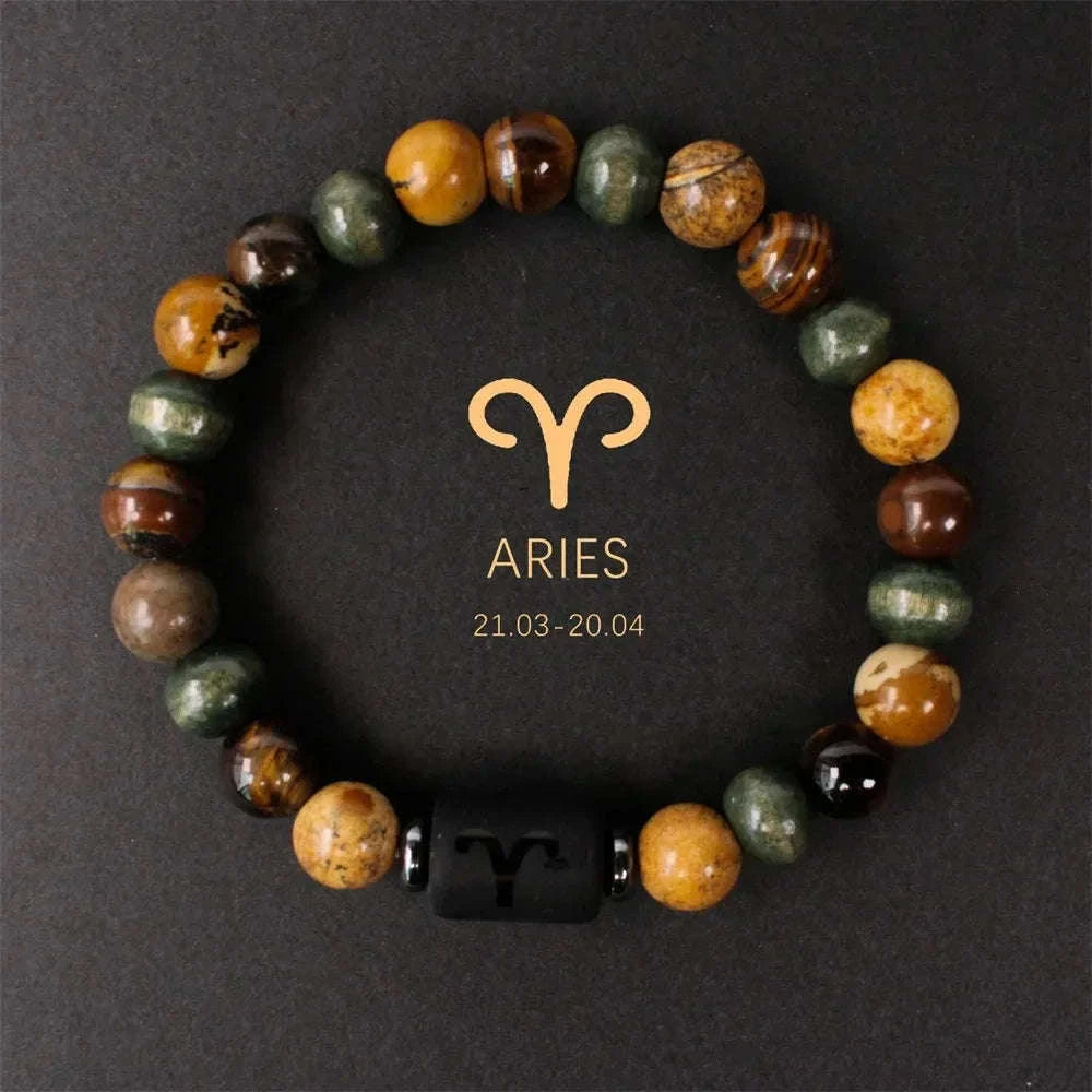 ✨ Boho Natural Stone Tiger’s Eye Bracelet – Unisex Jewelry for Women & Men – Unique Birthday & Christmas Gift for Boyfriend Gold-color