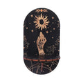 Boho Wooden Carving Pattern Wall Shelf – Elegant Crystal Display and Candle Holder for Spiritual and Home Decoration A9