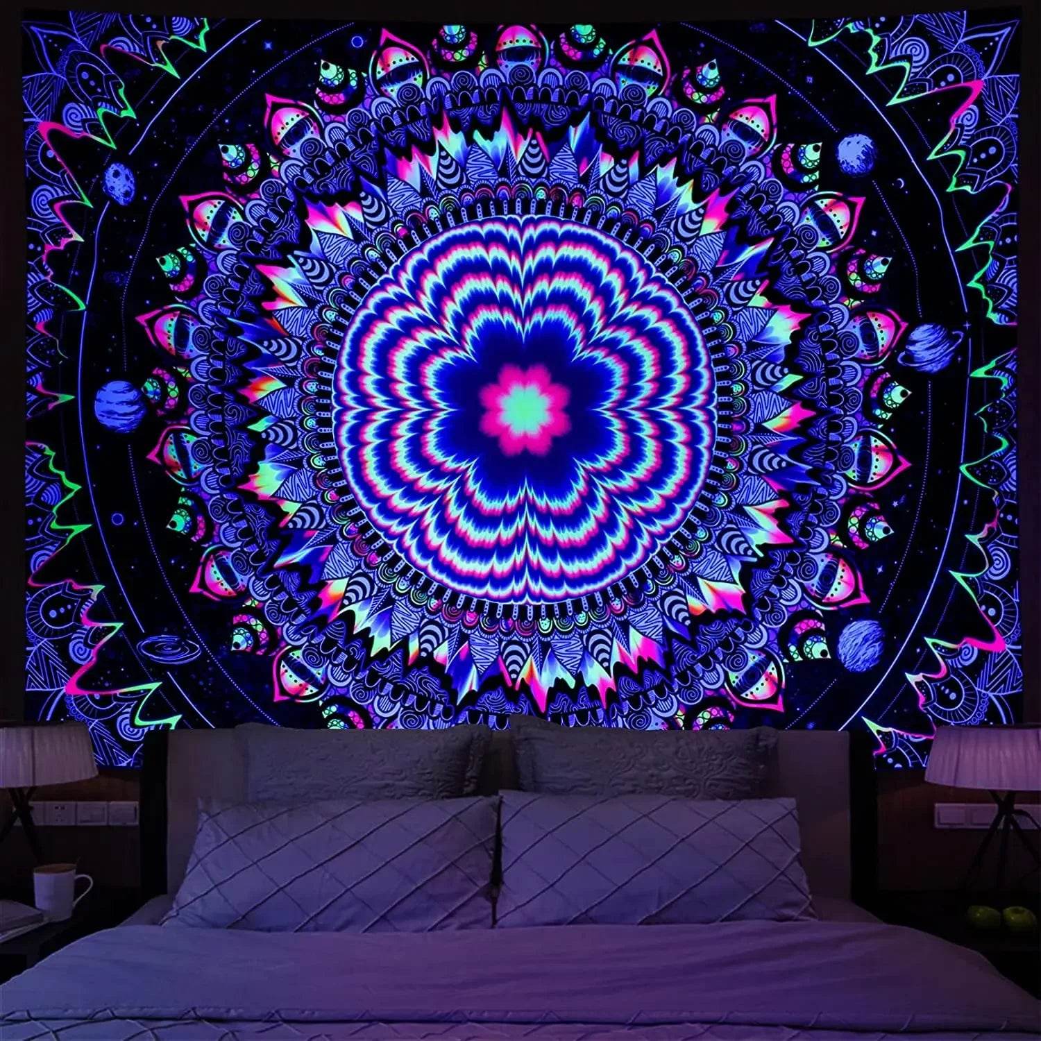 UV Neon Bohemian Decor for a Tranquil Meditation Room Vibe YJW-WH-577