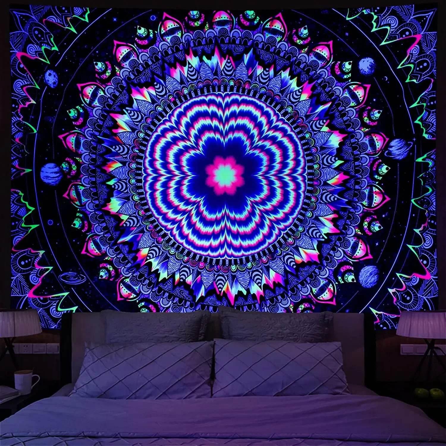 UV Neon Bohemian Decor for a Tranquil Meditation Room Vibe YJW-WH-577