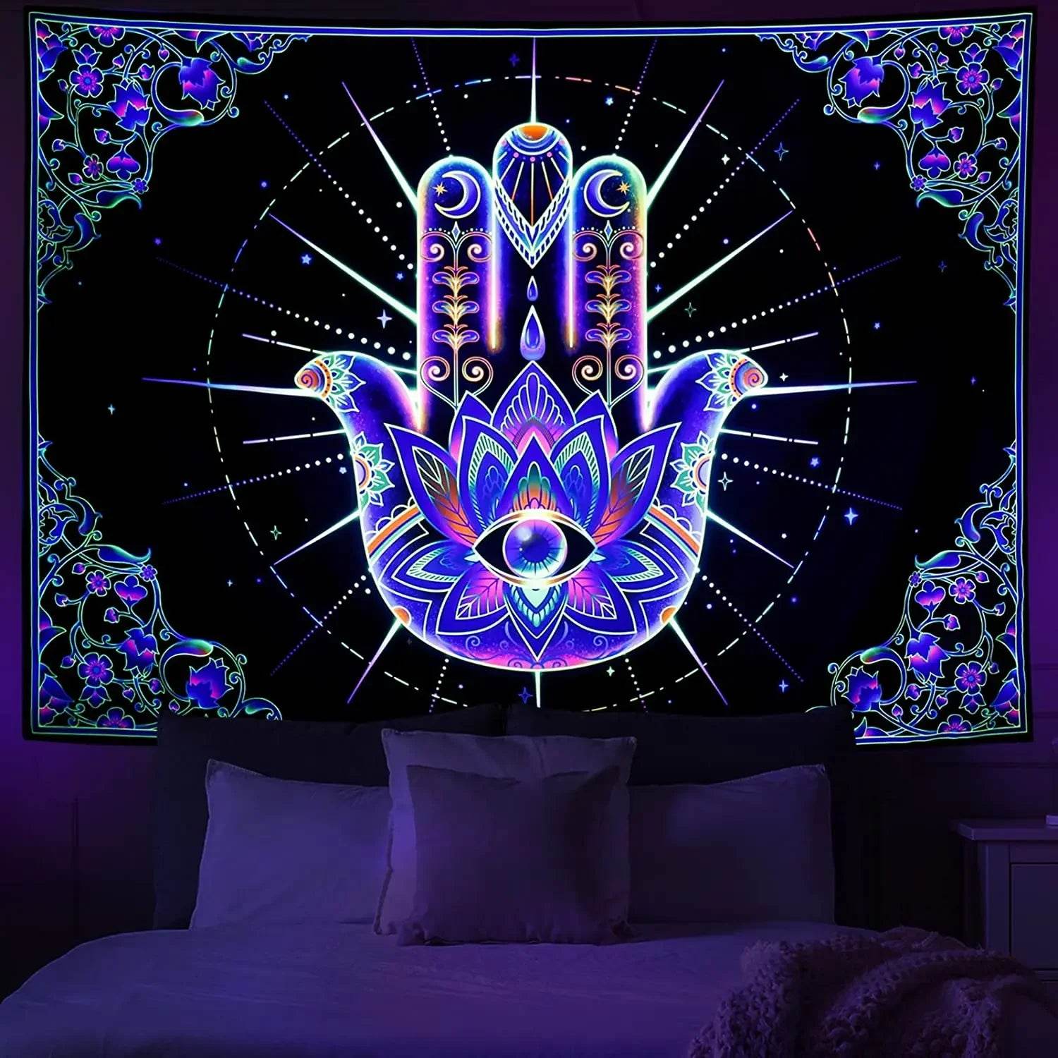 UV Neon Bohemian Decor for a Tranquil Meditation Room Vibe YJW-WH-581
