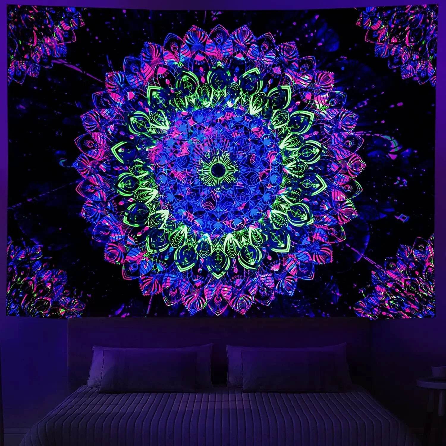 UV Neon Bohemian Decor for a Tranquil Meditation Room Vibe YJW-WH-579