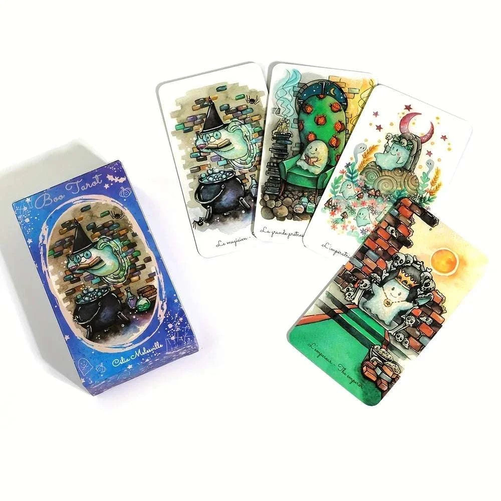 👻 Boo Tarot Deck – 81 Ghost & Spirit Themed Tarot Cards with Whimsical Witchcraft Design | 10.3 x 6 cm