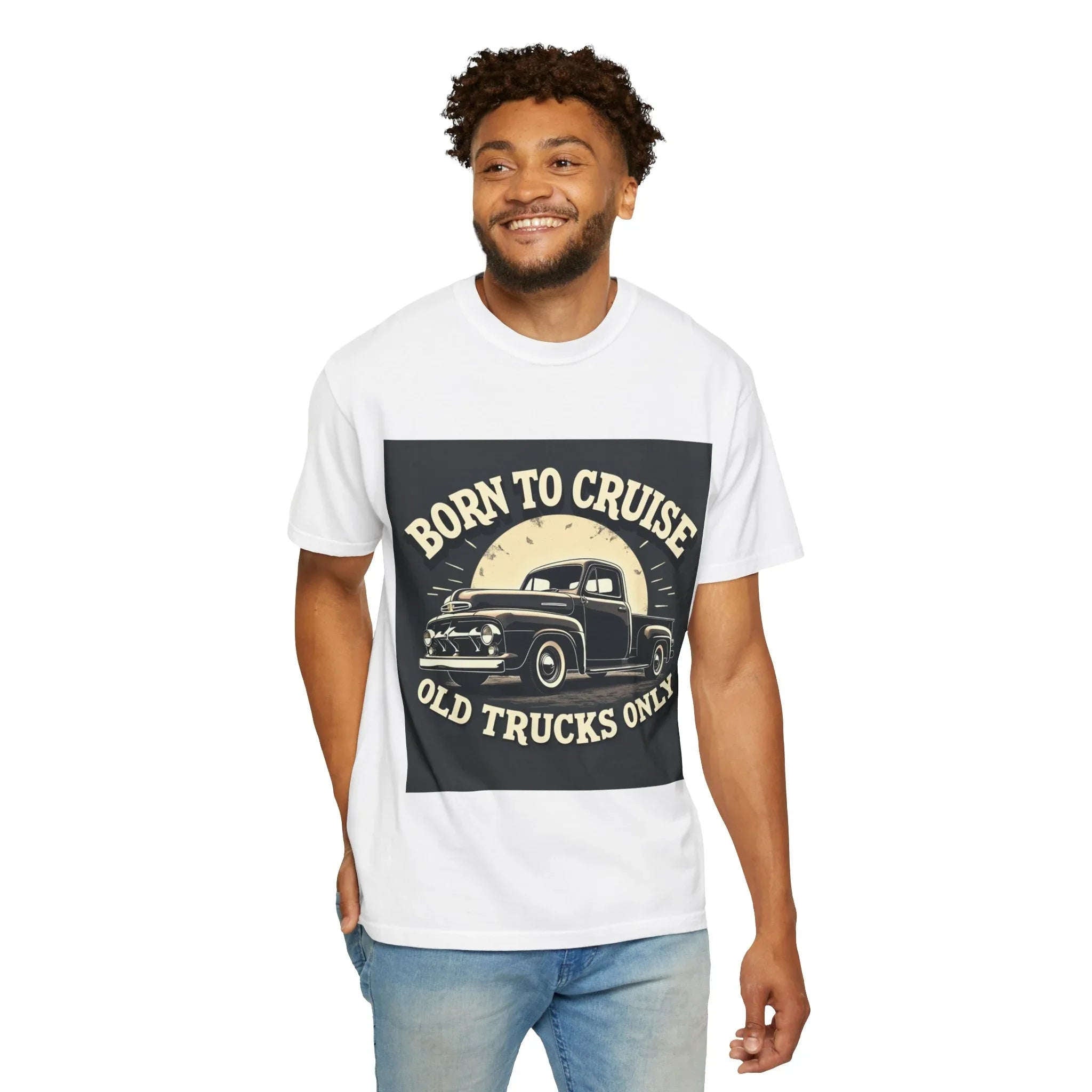 Born to Cruise Old Trucks Only Shirt, Vintage Pickup Truck Tee, Moonlit Retro Road Graphic T-Shirt, Car Meet Garage Gift