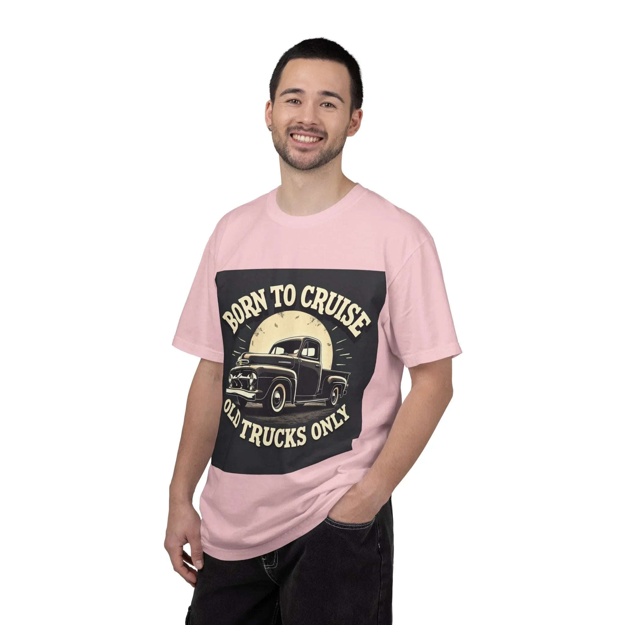 Born to Cruise Old Trucks Only Shirt, Vintage Pickup Truck Tee, Moonlit Retro Road Graphic T-Shirt, Car Meet Garage Gift Blossom