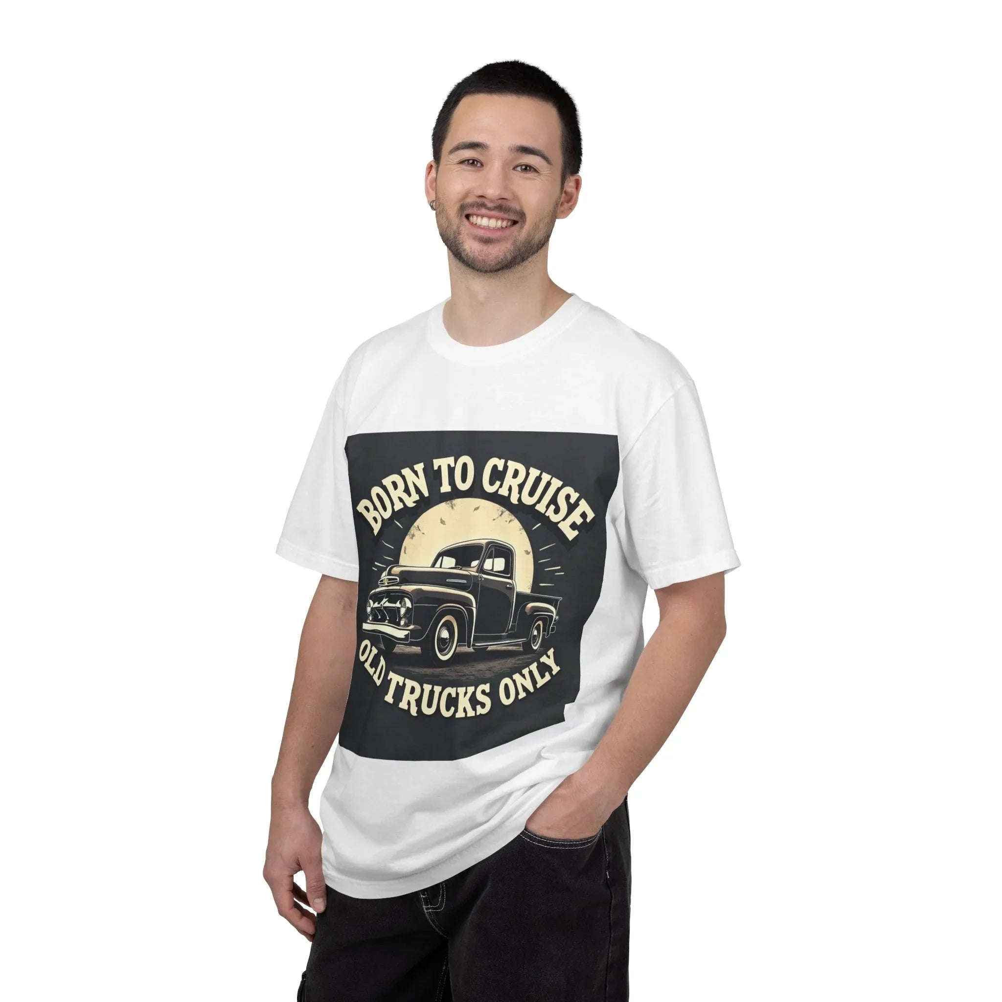 Born to Cruise Old Trucks Only Shirt, Vintage Pickup Truck Tee, Moonlit Retro Road Graphic T-Shirt, Car Meet Garage Gift