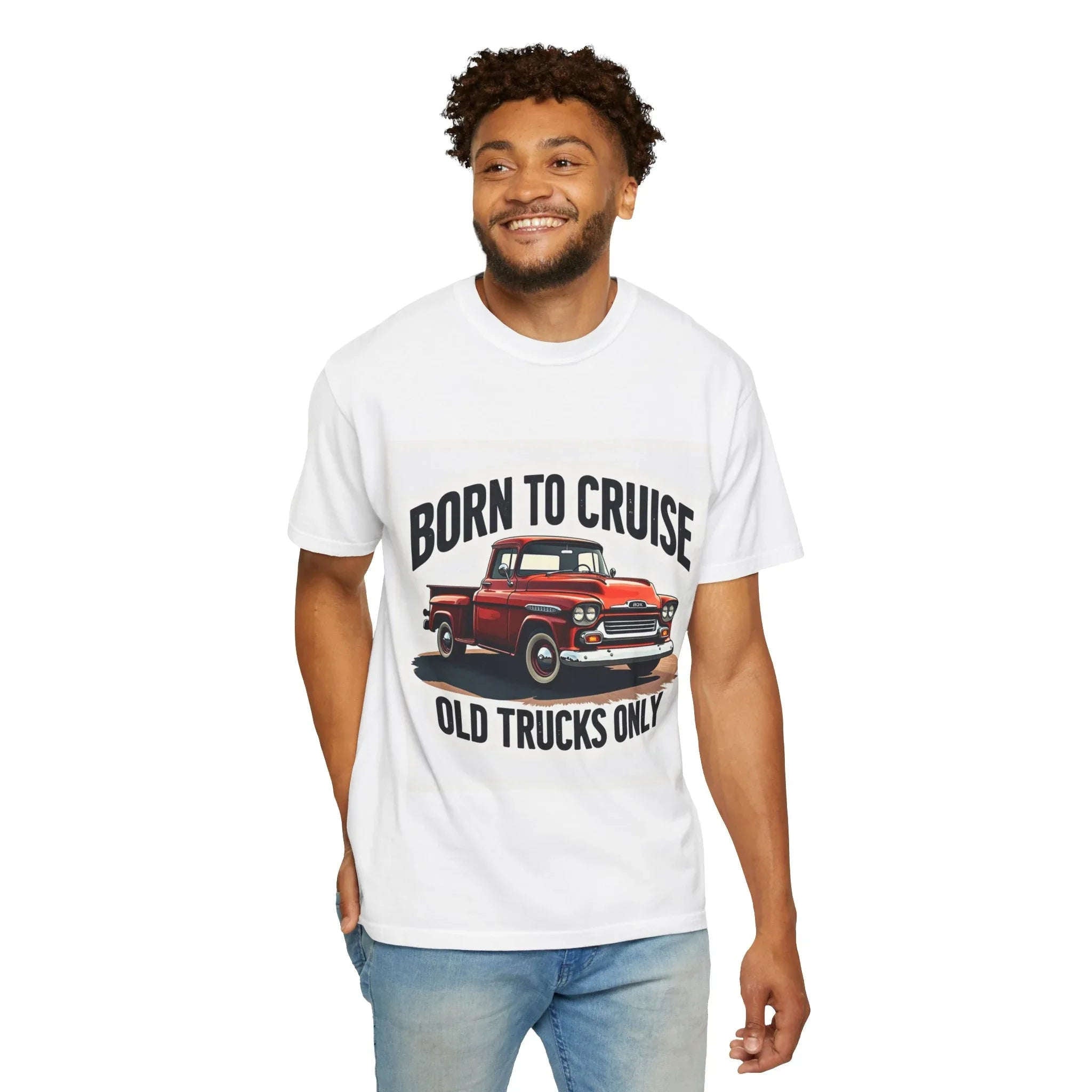 Born to Cruise Old Trucks Only Shirt, Vintage Red Pickup Truck Tee, Classic Truck Graphic T-Shirt, Car Show Car Meet Garage Gift