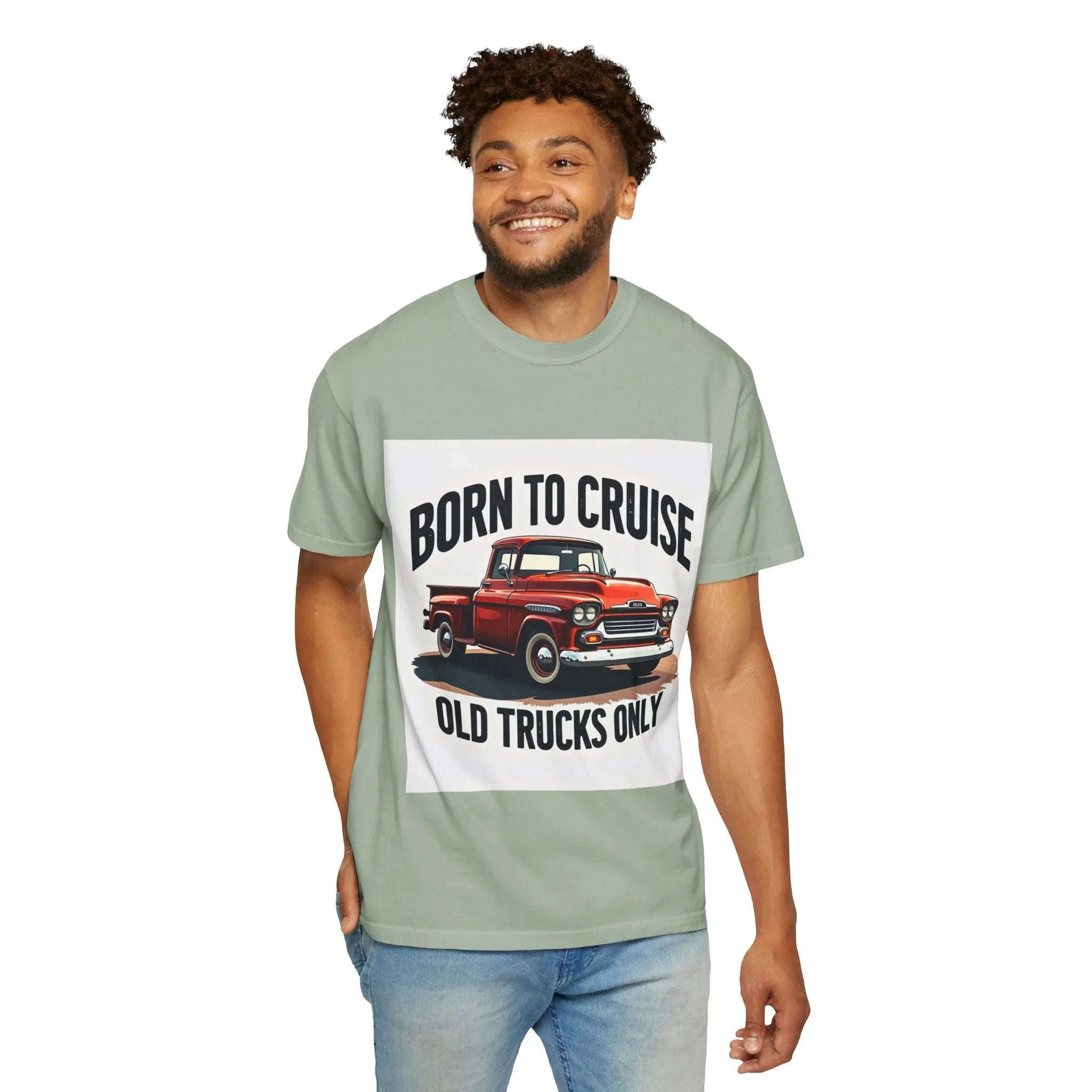 Born to Cruise Old Trucks Only Shirt, Vintage Red Pickup Truck Tee, Classic Truck Graphic T-Shirt, Car Show Car Meet Garage Gift Bay