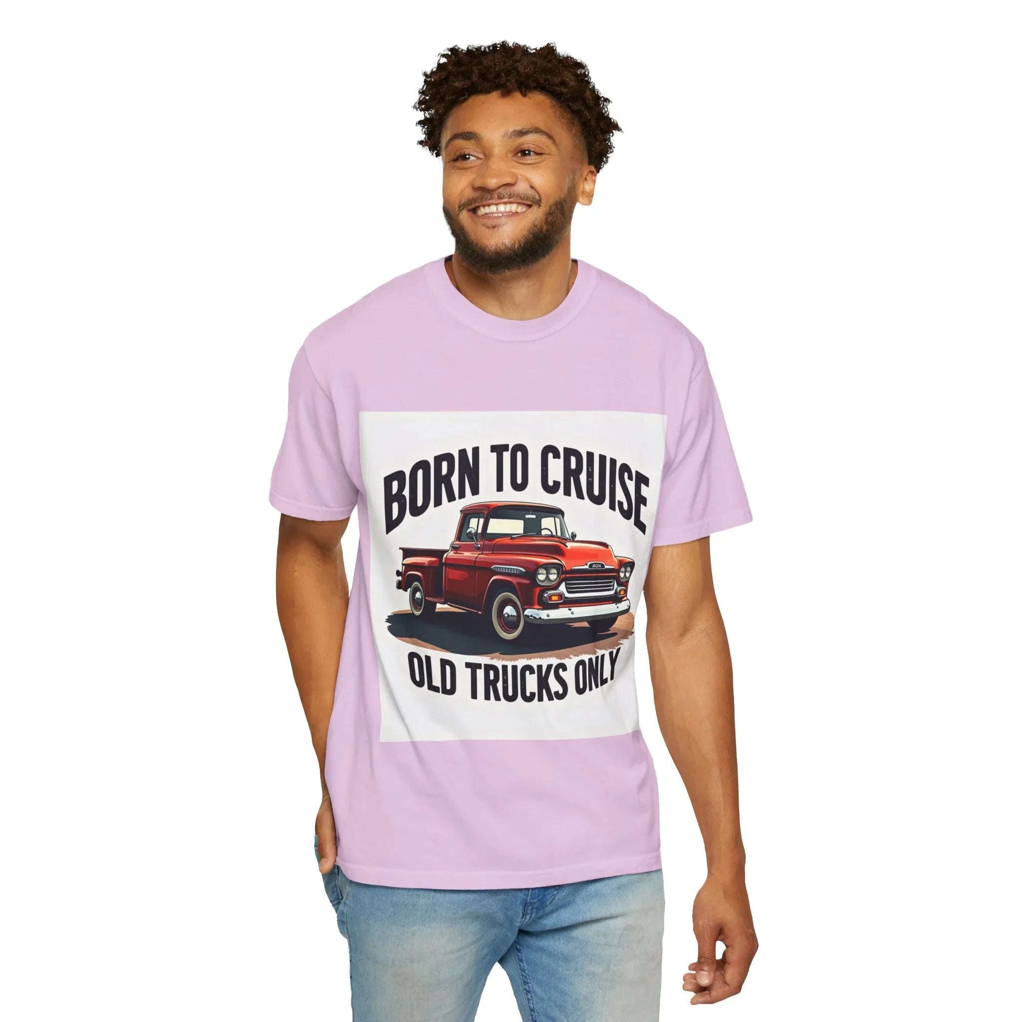 Born to Cruise Old Trucks Only Shirt, Vintage Red Pickup Truck Tee, Classic Truck Graphic T-Shirt, Car Show Car Meet Garage Gift Orchid