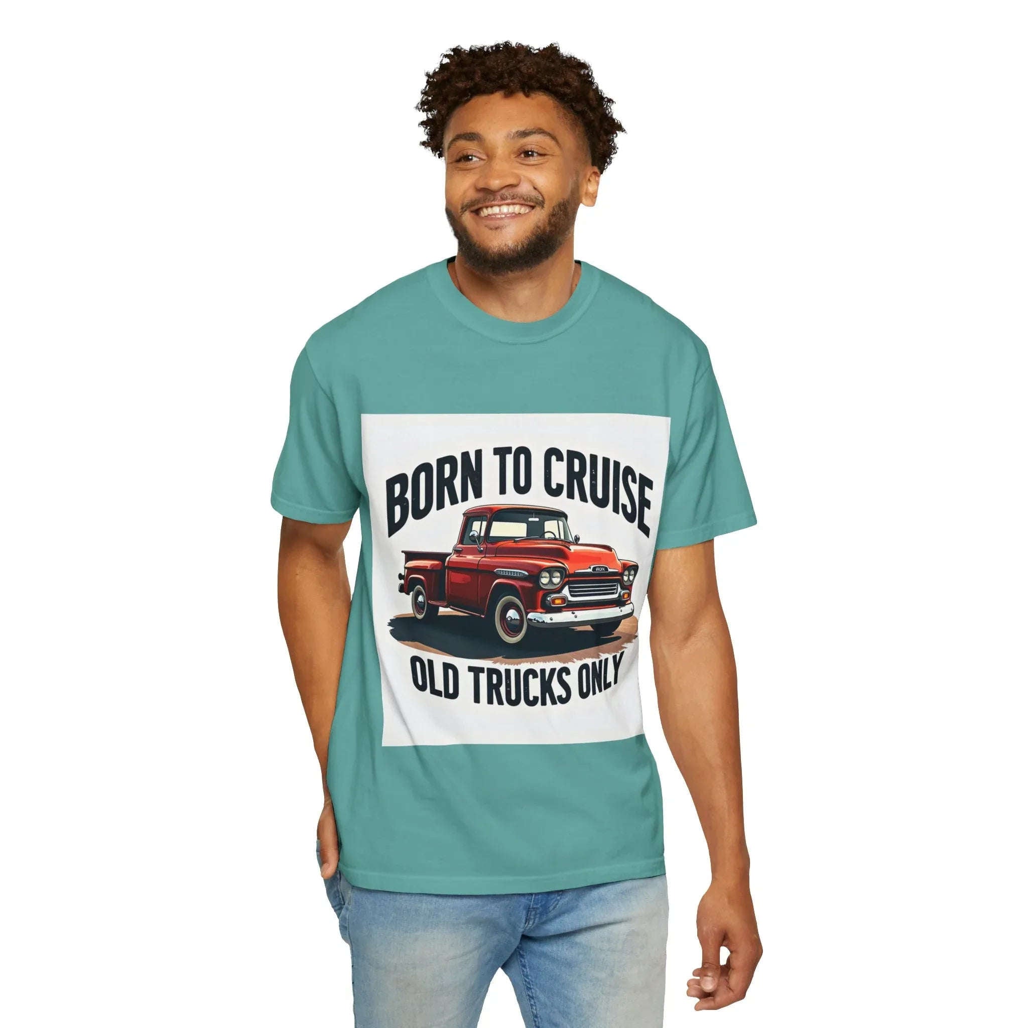 Born to Cruise Old Trucks Only Shirt, Vintage Red Pickup Truck Tee, Classic Truck Graphic T-Shirt, Car Show Car Meet Garage Gift Seafoam