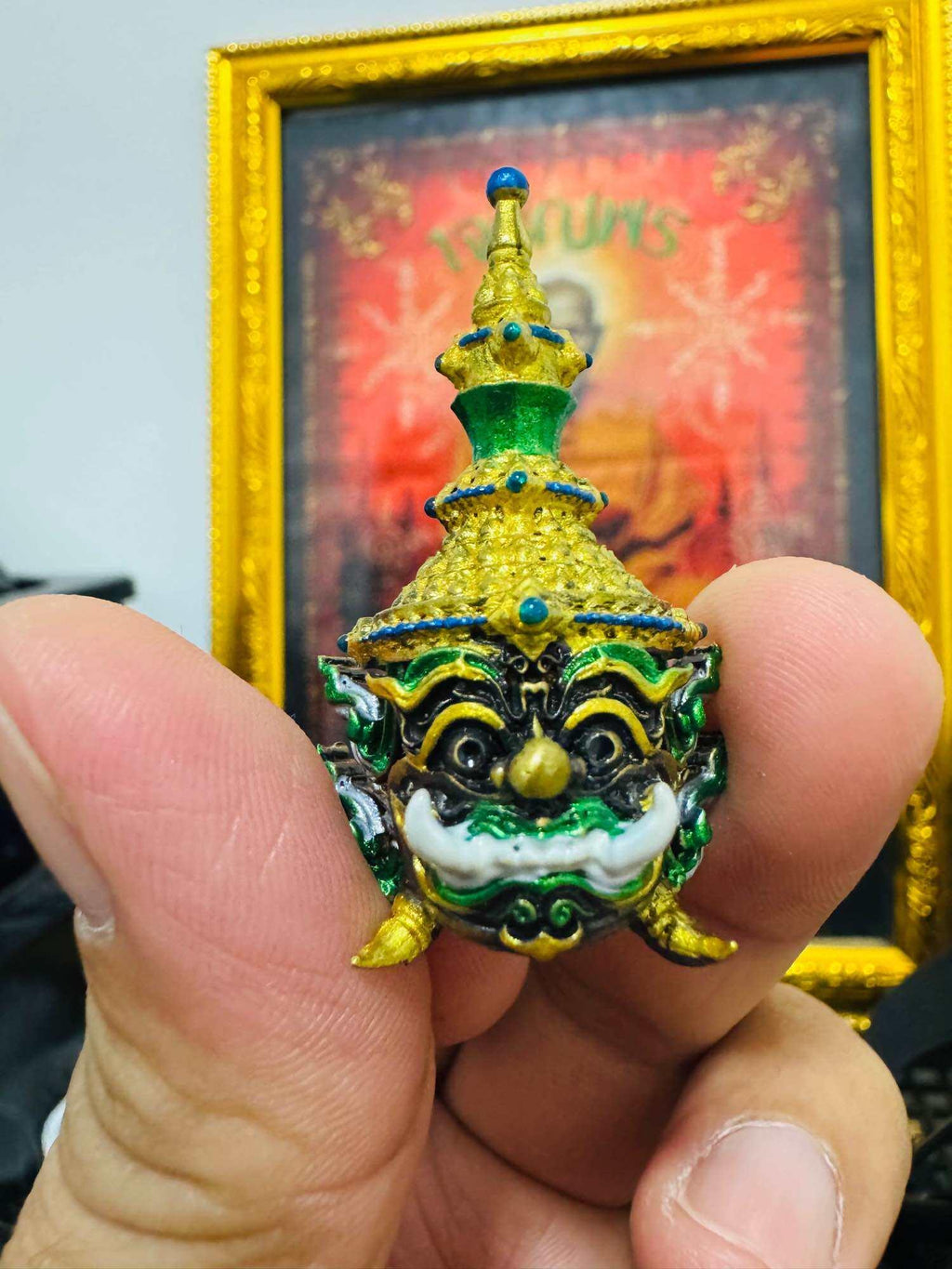Buddha Art Kuvera Noi Coin - Enamel-Layered Head Coin Blessed by Luang Pho Pat for Fortune and Destiny Default Title