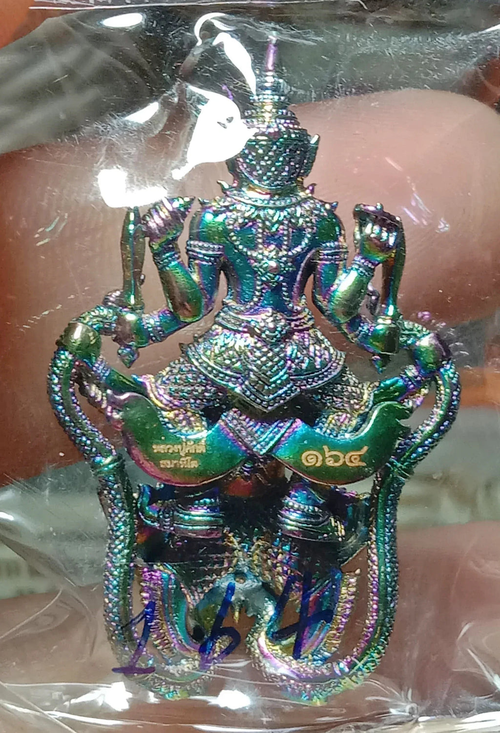 🪙 Narai on Garuda “Titanium Mystic Wings” – First Edition Chanuan Amulet with Beetle‑Wing Effect, Luang Pu Sak, Samahito