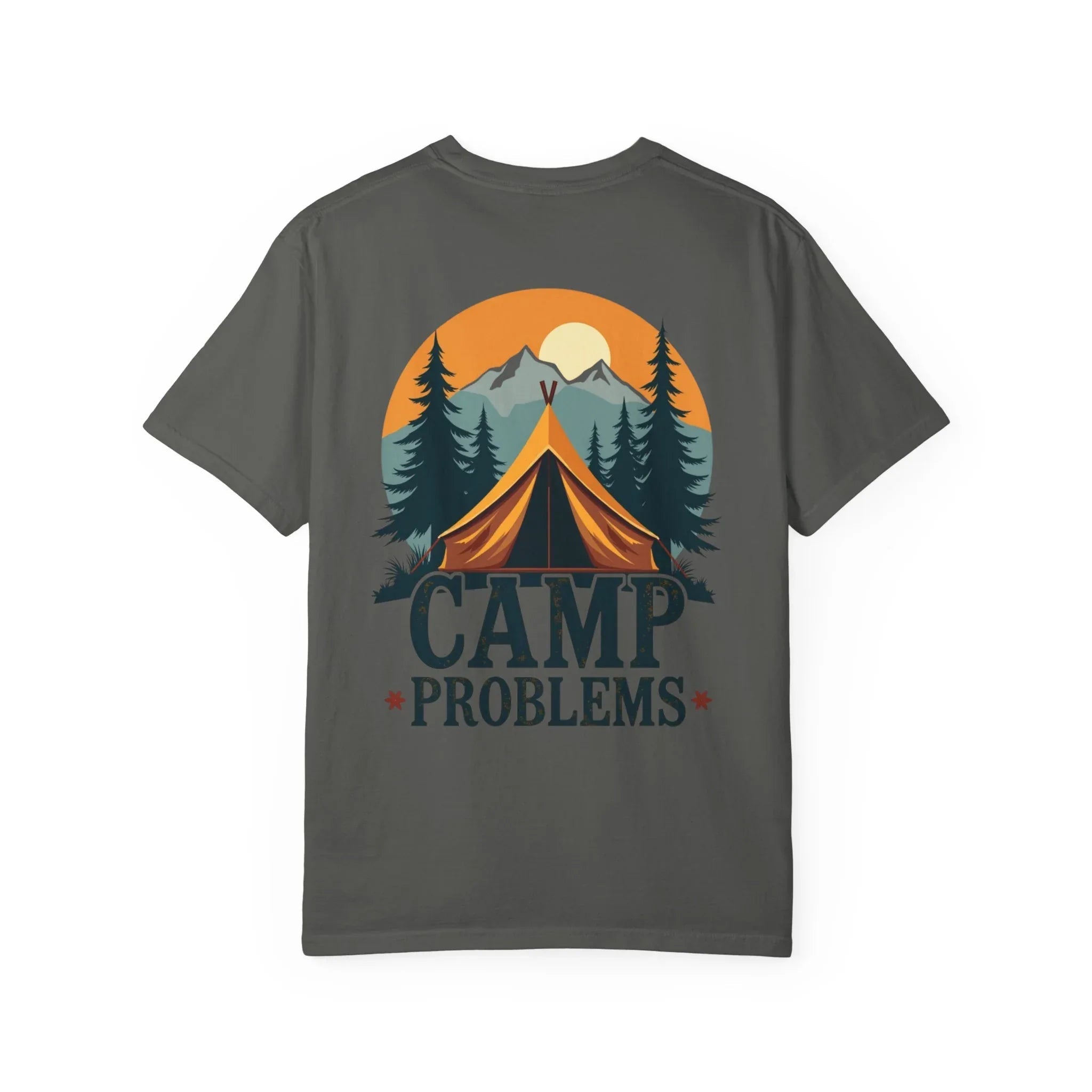 Camp Problems Shirt, Funny Camping Tent Tee, Mountains Forest Graphic T-Shirt, Campfire Hiking Outdoors Gift, Vintage Nature Pepper