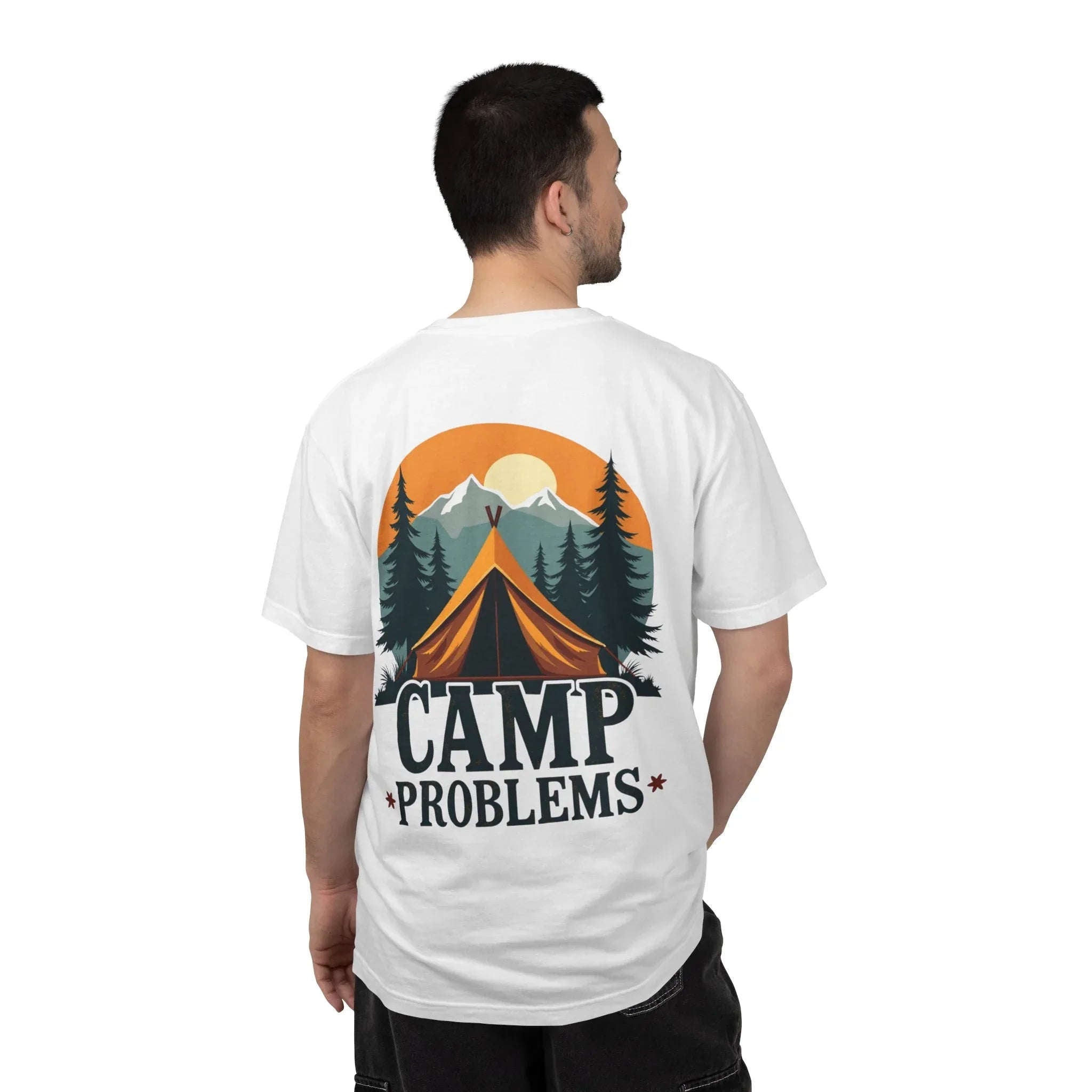 Camp Problems Shirt, Funny Camping Tent Tee, Mountains Forest Graphic T-Shirt, Campfire Hiking Outdoors Gift, Vintage Nature