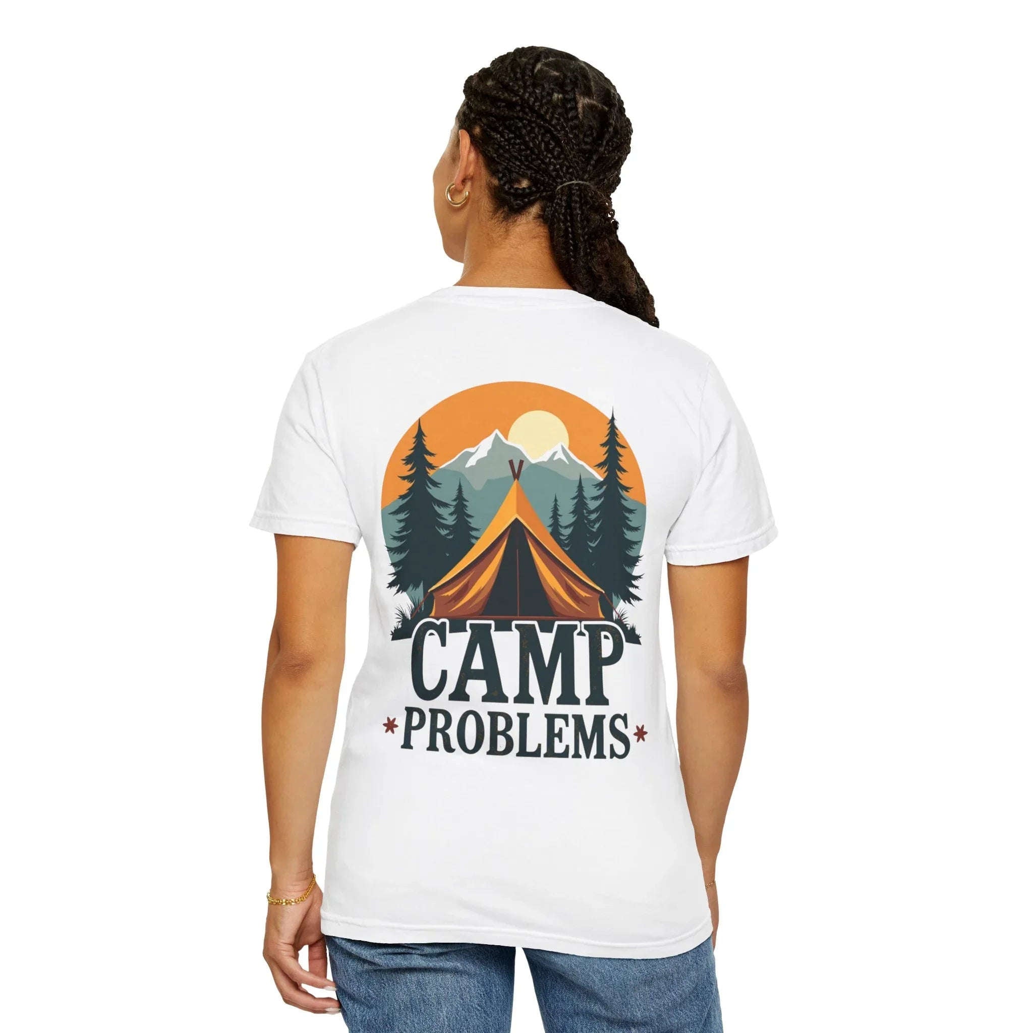 Camp Problems Shirt, Funny Camping Tent Tee, Mountains Forest Graphic T-Shirt, Campfire Hiking Outdoors Gift, Vintage Nature