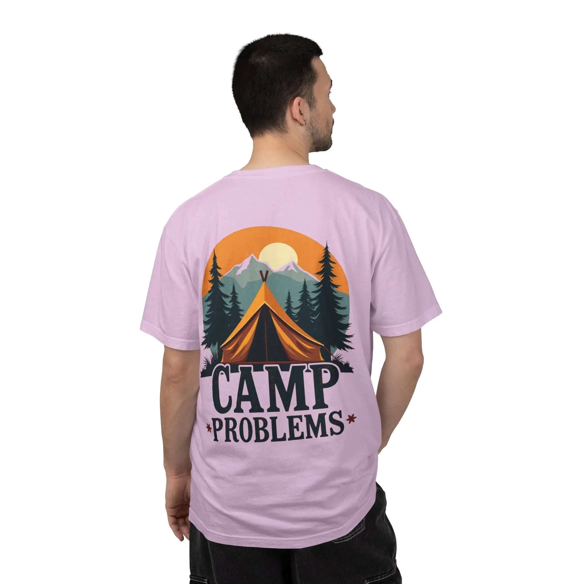Camp Problems Shirt, Funny Camping Tent Tee, Mountains Forest Graphic T-Shirt, Campfire Hiking Outdoors Gift, Vintage Nature