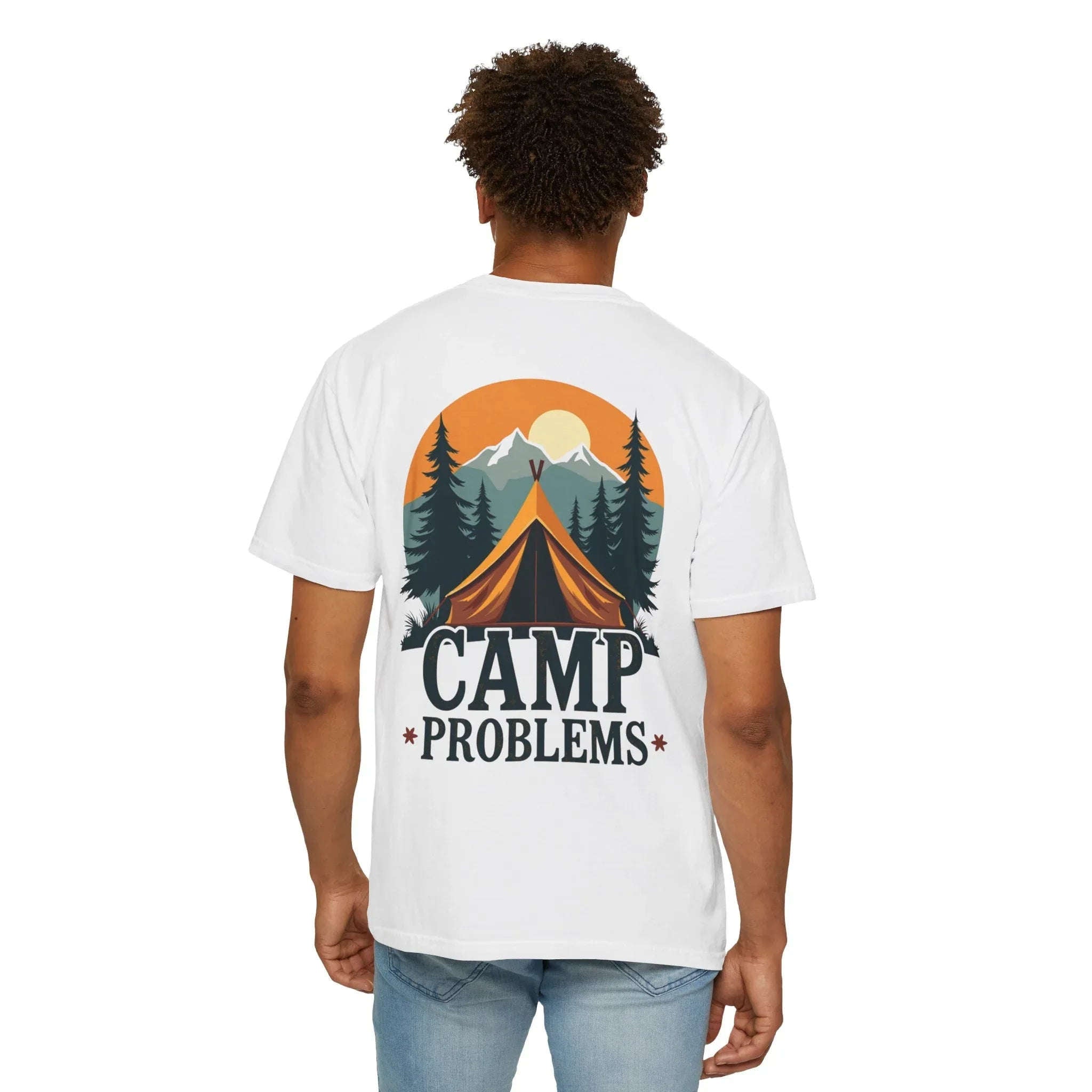 Camp Problems Shirt, Funny Camping Tent Tee, Mountains Forest Graphic T-Shirt, Campfire Hiking Outdoors Gift, Vintage Nature