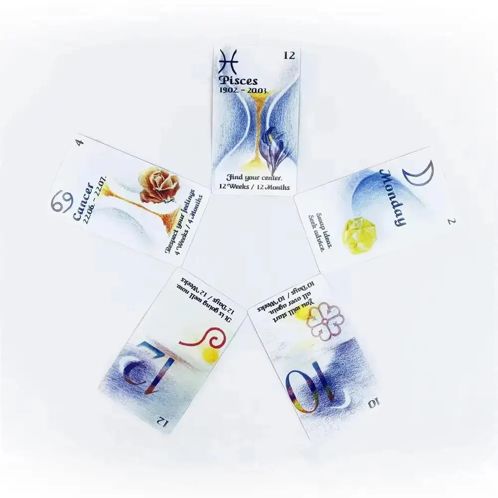 Cards of Time Oracle – Unique 33-Card Deck Offering Precise Timing and Life Rhythm Guidance with Spanish-English Instructions