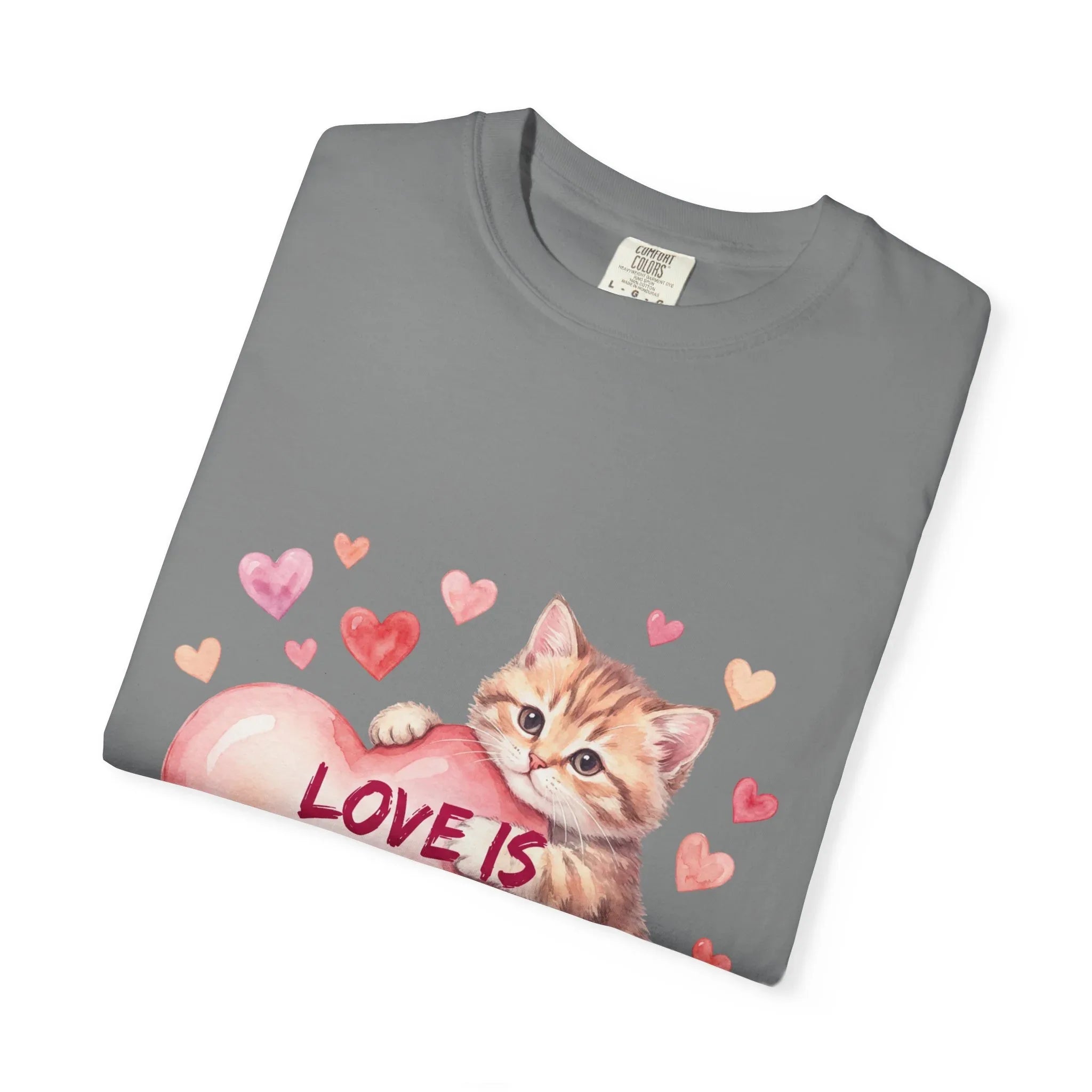 Cat Heart T-Shirt | Love Is An Adventure With You Cute Kitten Valentine Graphic Tee
