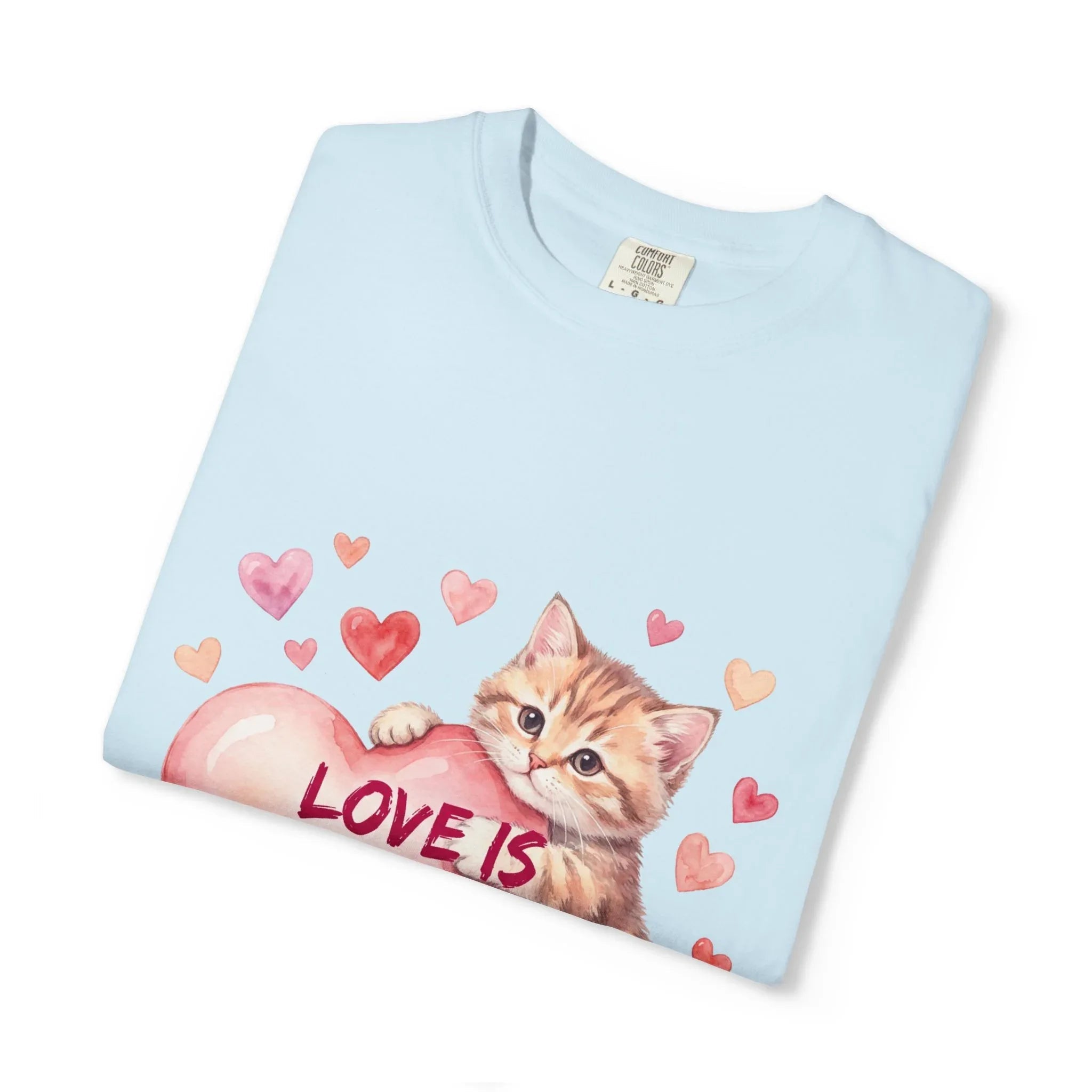 Cat Heart T-Shirt | Love Is An Adventure With You Cute Kitten Valentine Graphic Tee