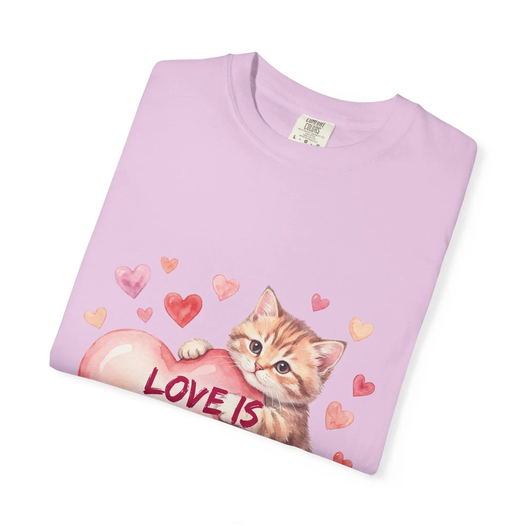 Cat Heart T-Shirt | Love Is An Adventure With You Cute Kitten Valentine Graphic Tee