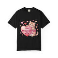 Cat Heart T-Shirt | Love Is An Adventure With You Cute Kitten Valentine Graphic Tee Black