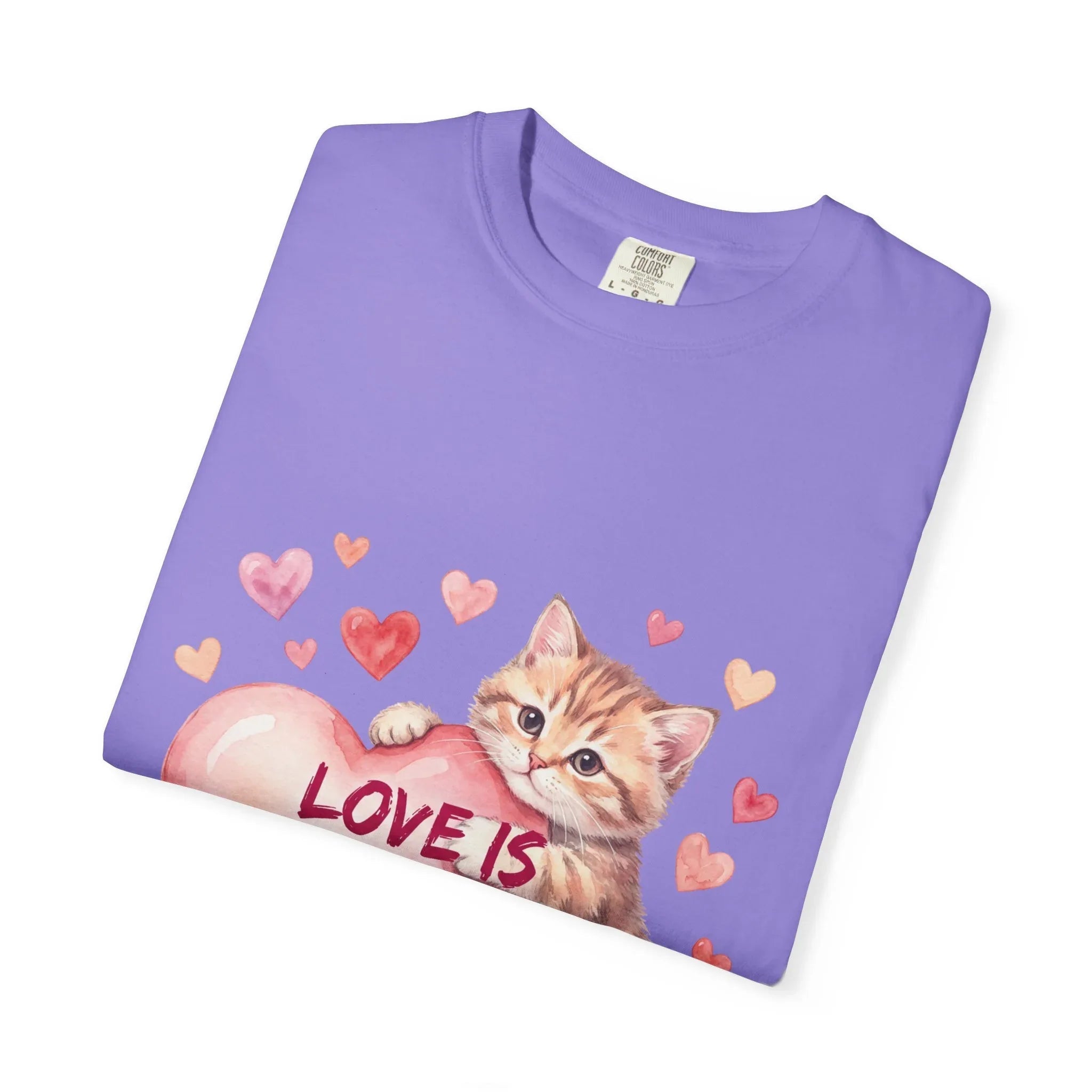 Cat Heart T-Shirt | Love Is An Adventure With You Cute Kitten Valentine Graphic Tee