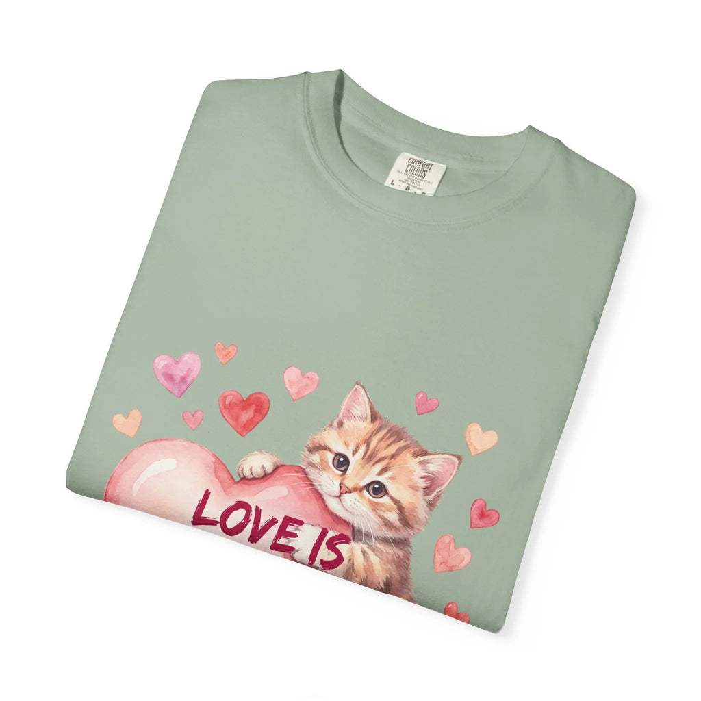 Cat Heart T-Shirt | Love Is An Adventure With You Cute Kitten Valentine Graphic Tee