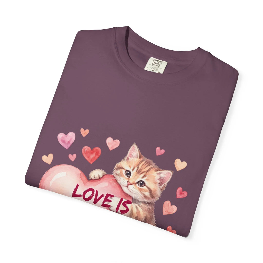 Cat Heart T-Shirt | Love Is An Adventure With You Cute Kitten Valentine Graphic Tee