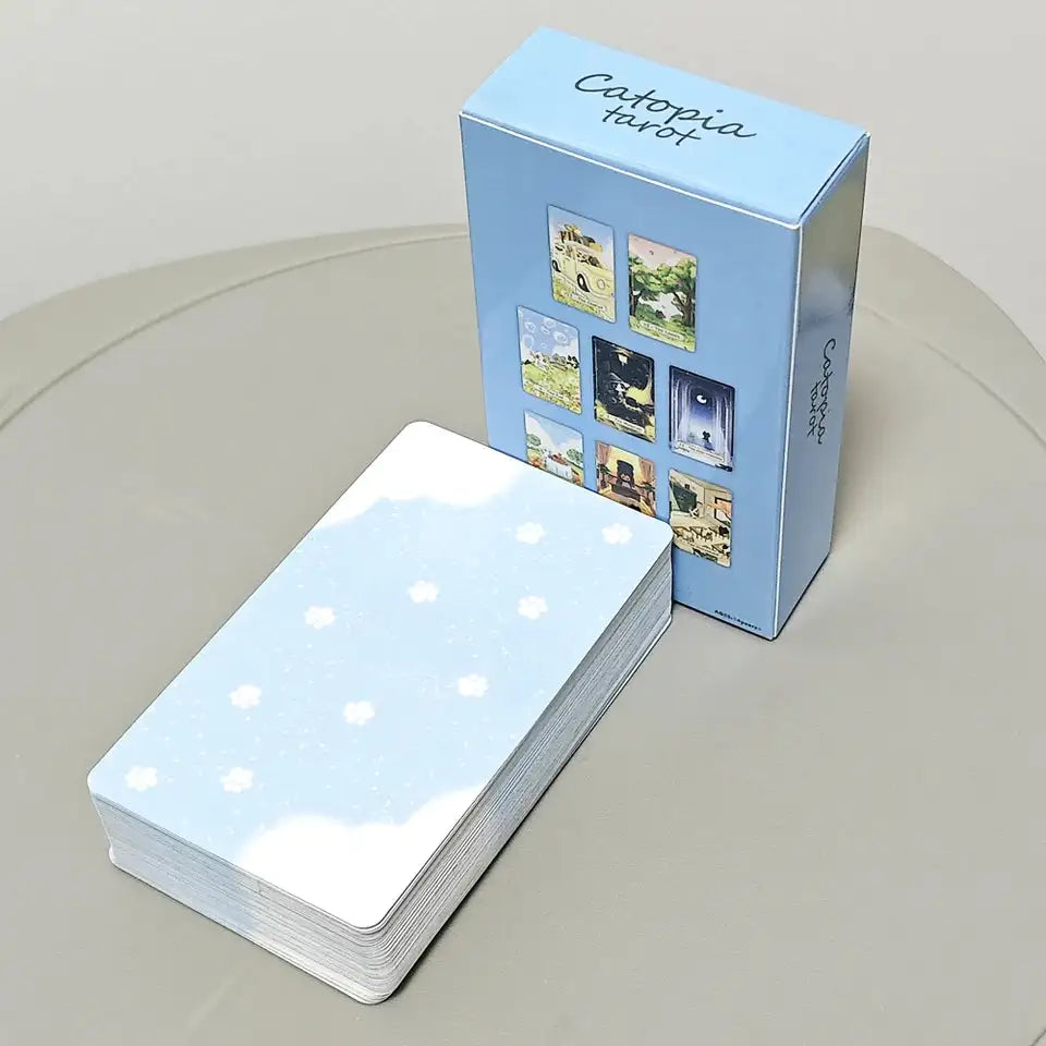 Catopia Tarot Deck – 78 Adorable Cat-Themed Cards Based on Rider-Waite System, Compact 10.3 x 6 cm