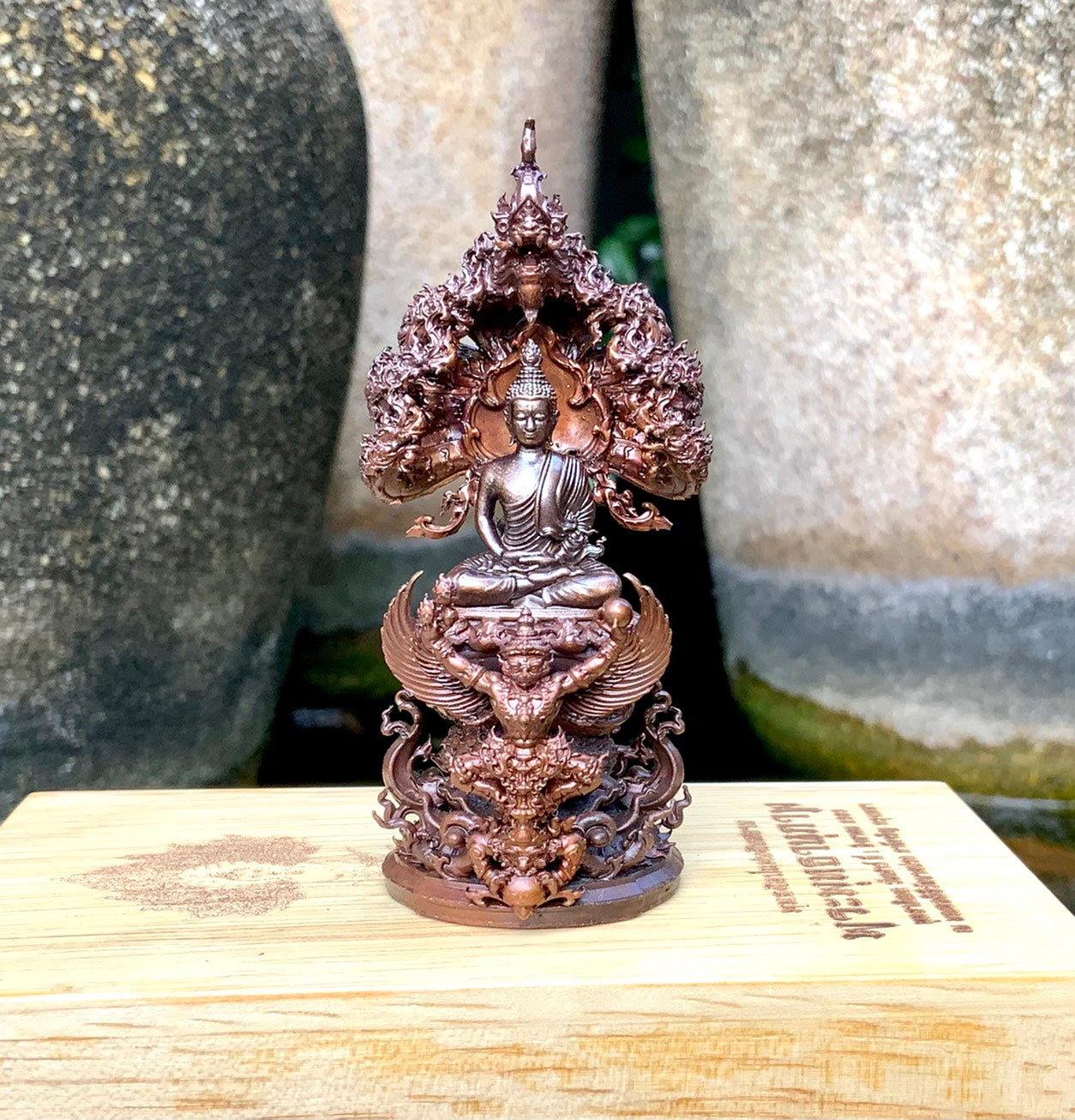 🐍 Phra Nak Prok "Phuttha Nuphap" Statue: 3-Inch Car Altar Size – Wild Copper (Maha Chanuan) – Ultimate Protection & Saturday Buddha