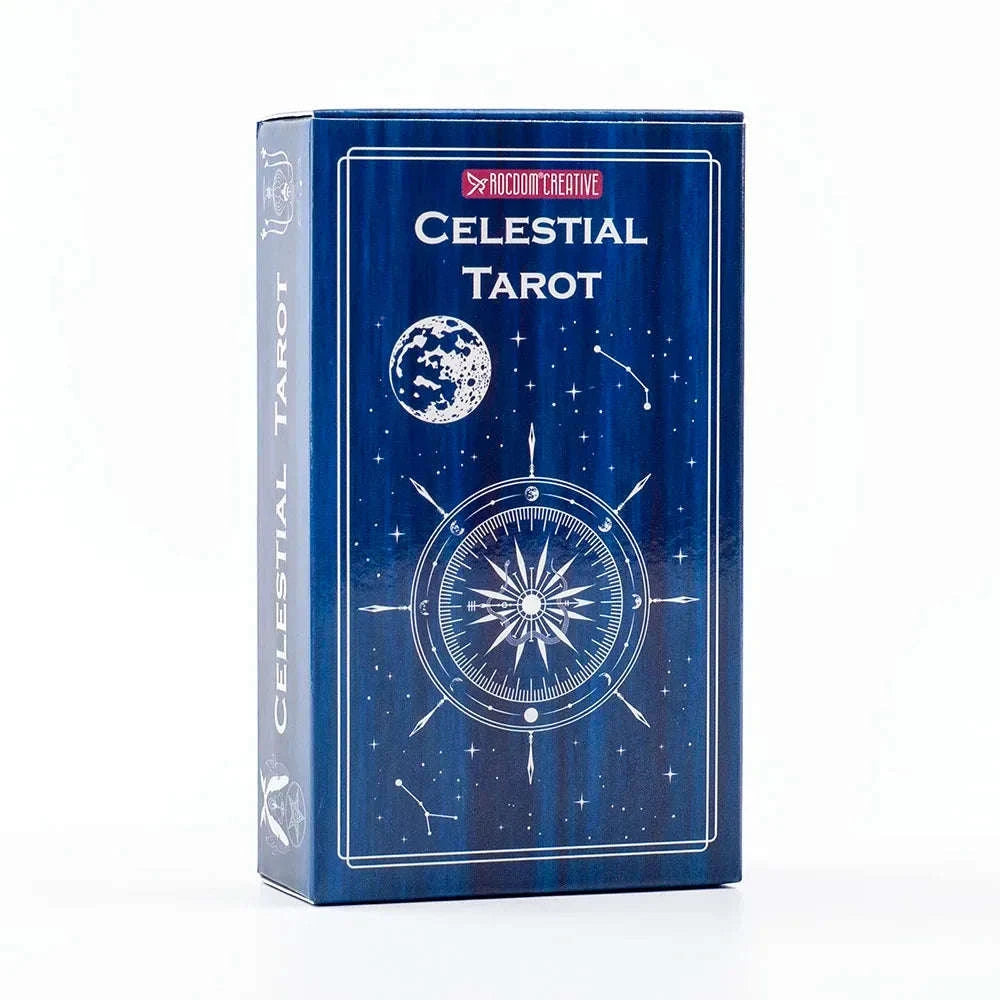 ✨ Celestial Tarot Deck – 78 Cards | Cosmic & Mystical Divination Deck | Zodiac & Astrology Inspired | Compact 10.3 x 6 cm Size | Board Game & Meditation Use | English Guidebook Included