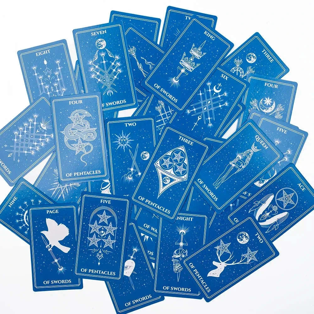 🌌 Celestial Tarot Deck – 78 Cards Divination Edition Cosmic & Celestial Themed Compact 10.3 x 6 cm Board Game & Intuitive Readings