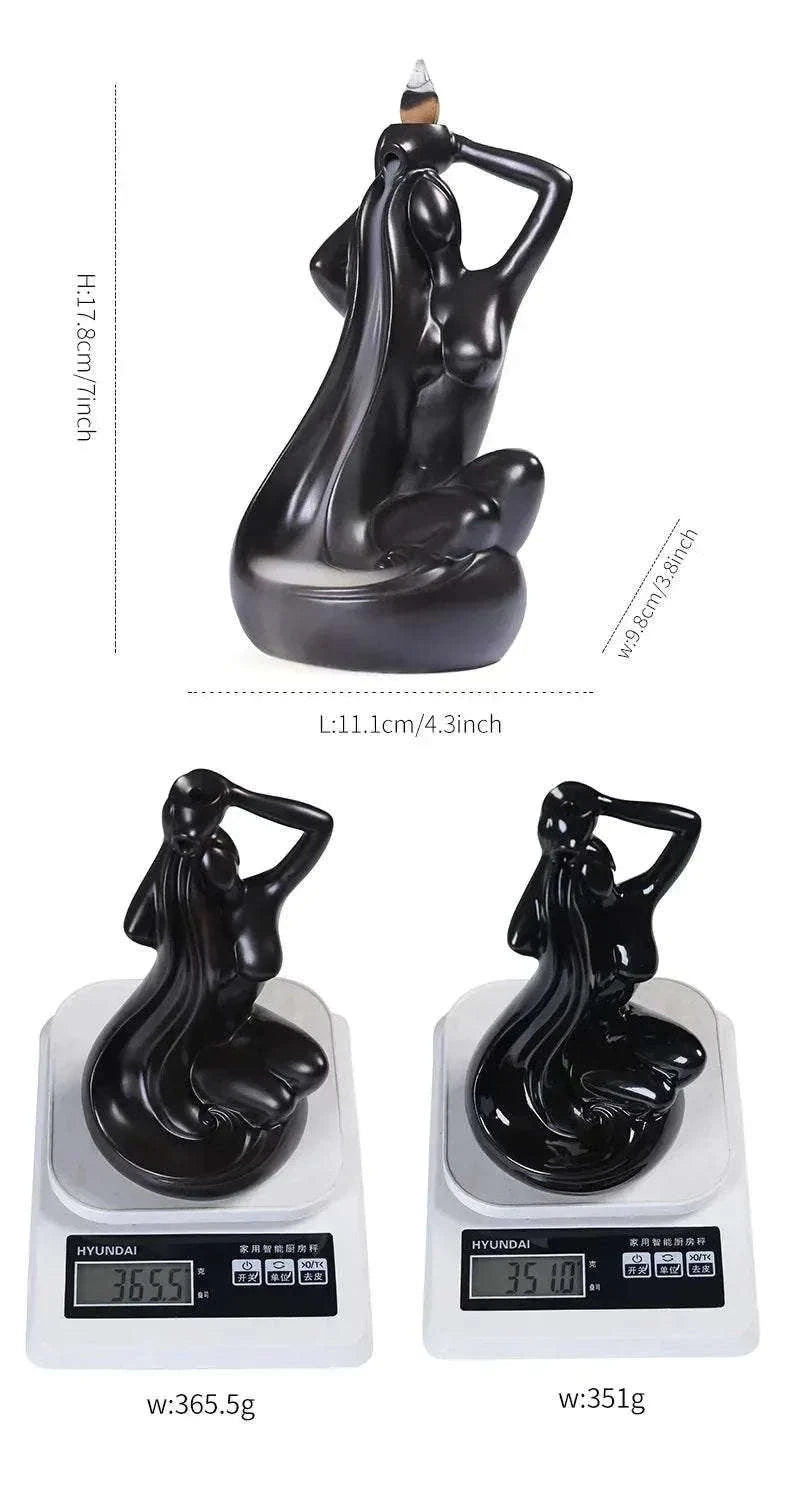 Ceramic Backflow Incense Burner Waterfall for Home and Office Décor