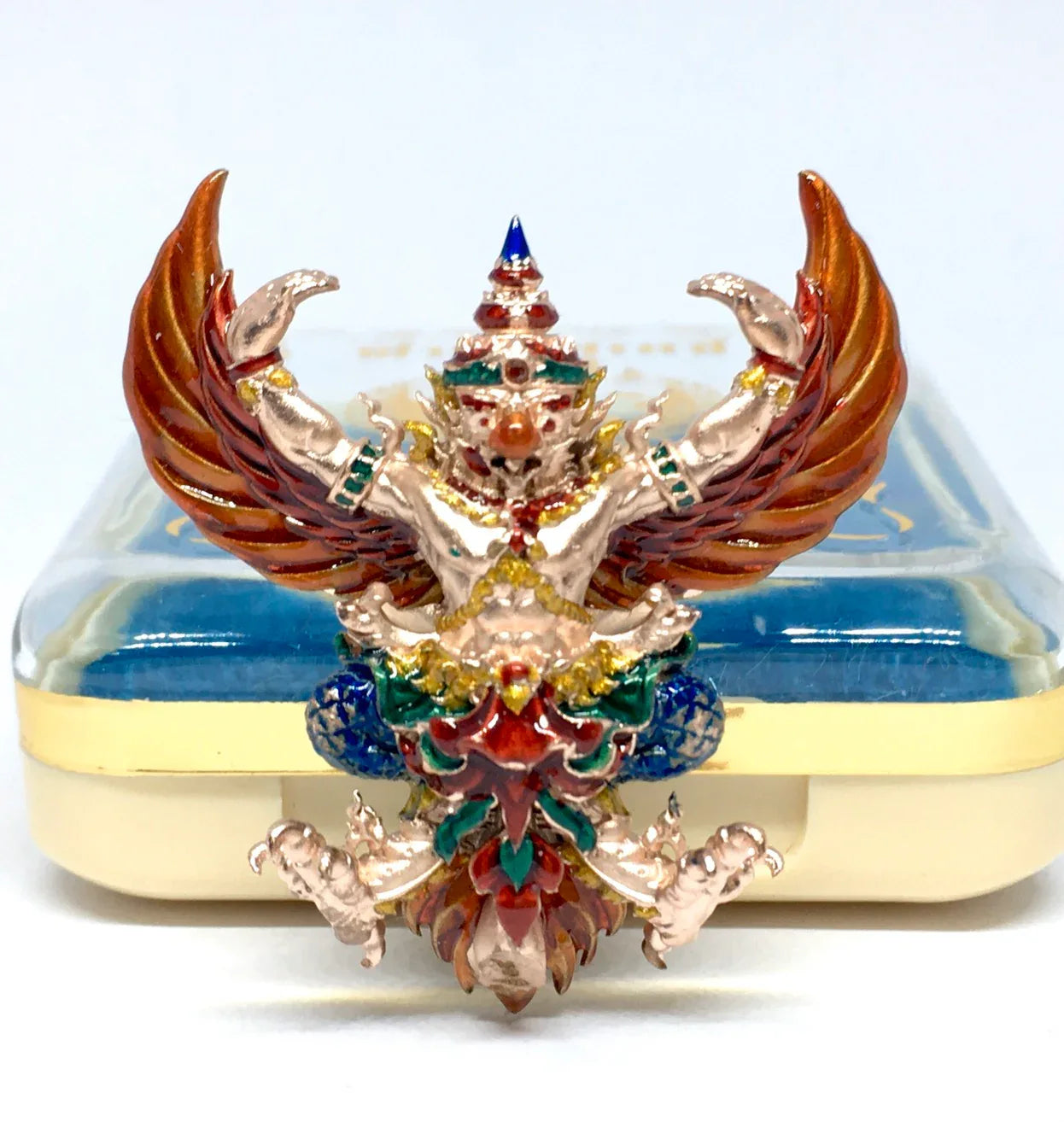 🪙 “Script of Wealth Garuda 168” – Large‑Format Royal Wealth & Protection Guardian Amulet Pink gold enamel