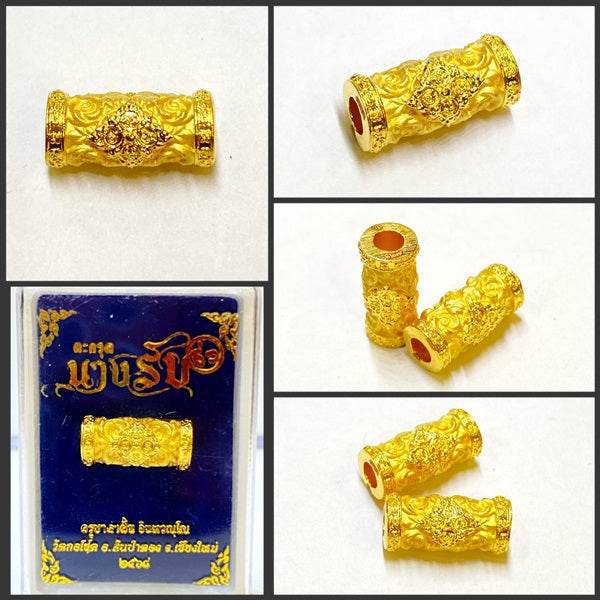 Charm and attraction Thai talisman in intricate gold design for spiritual decoration