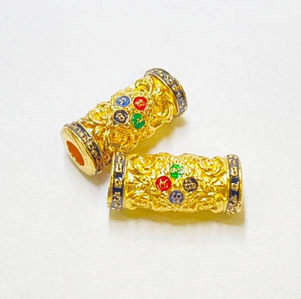 Golden Thai talisman beads with colorful accents for charm and attraction Thai talisman decoration