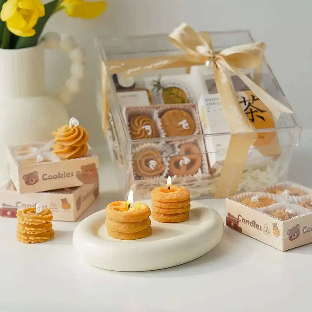 🍪 Christmas Cookie Scented Candle Gift Set – Realistic Biscuit-Shaped Soy & Paraffin Wax Candles | Cozy Gourmand Holiday Decor | 4pcs Set with Charming Xmas Vibes