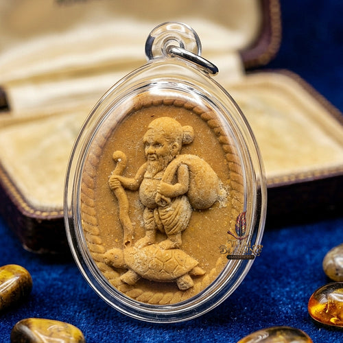 Chu Chok Thai Amulet Protection talisman good luck charm spiritual jewelry Sacred Chu Chok Rich Beggar Deity Brown Charm Herb Powder