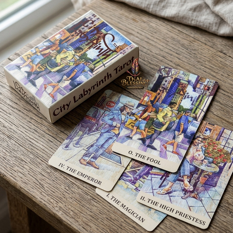 City Labyrinth Tarot Deck - Urban New York 2000s Life Pen-Art Edition Hand-Drawn by Dmytro Ryzhak for Intuitive Readings, Modern Divination & Tarot Collectors