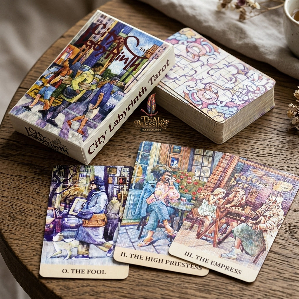 City Labyrinth Tarot Deck - Urban New York 2000s Life Pen-Art Edition Hand-Drawn by Dmytro Ryzhak for Intuitive Readings, Modern Divination & Tarot Collectors