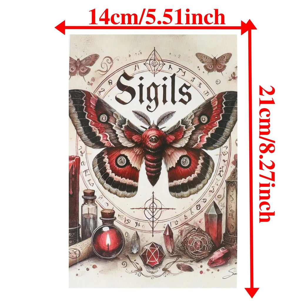 🌙 Classic Mystical Book – A Guide to Symbols, Mystery Signs & Dark Art Rituals with Moon Decorations