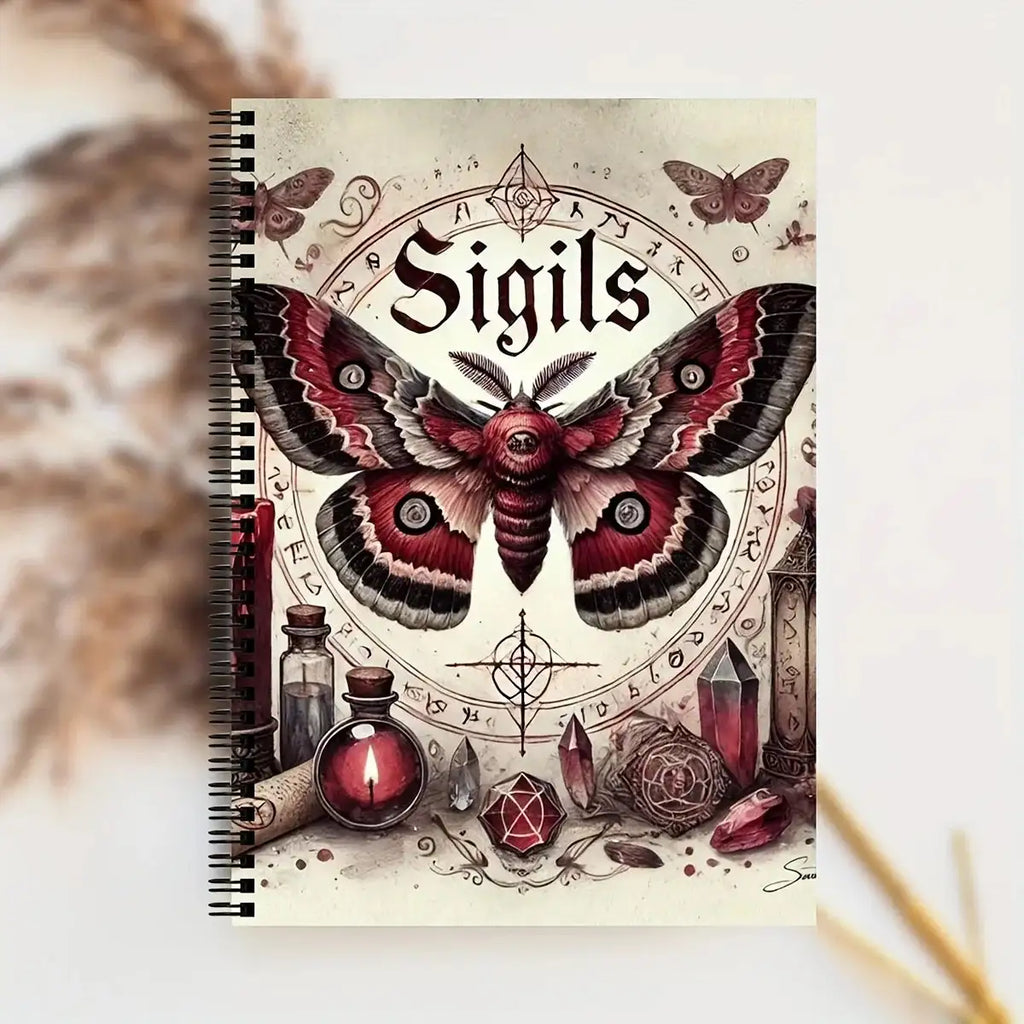 🌙 Classic Mystical Book – A Guide to Symbols, Mystery Signs & Dark Art Rituals with Moon Decorations