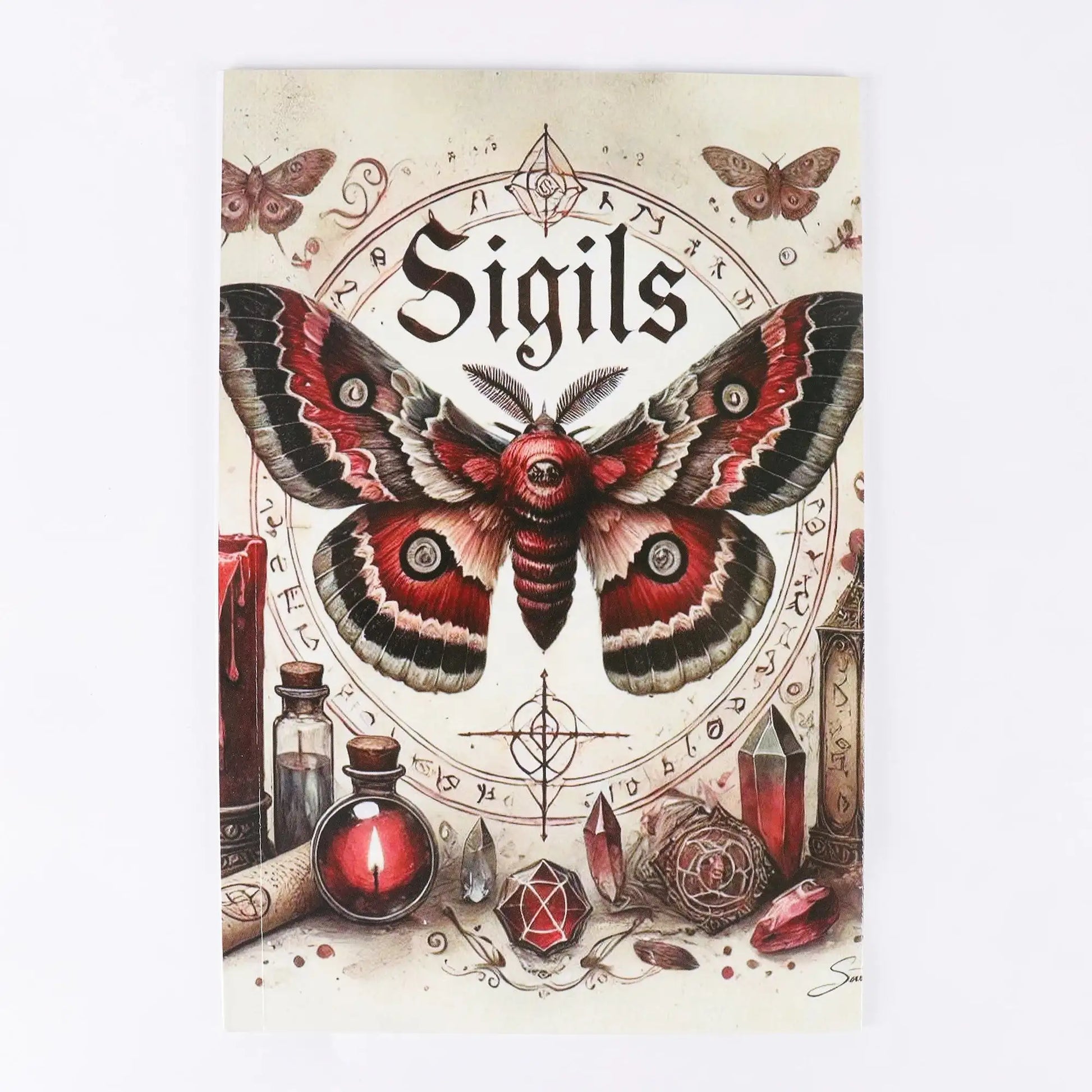 🌙 Classic Mystical Book – A Guide to Symbols, Mystery Signs & Dark Art Rituals with Moon Decorations