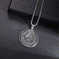 👁️ Classic Retro All Seeing Eye Pendant Necklace – Masonic Symbolism | Stainless Steel | Ancient Egypt Inspired | Unisex Spiritual Jewelry | Protection & Insight Amulet AL19944-Silver