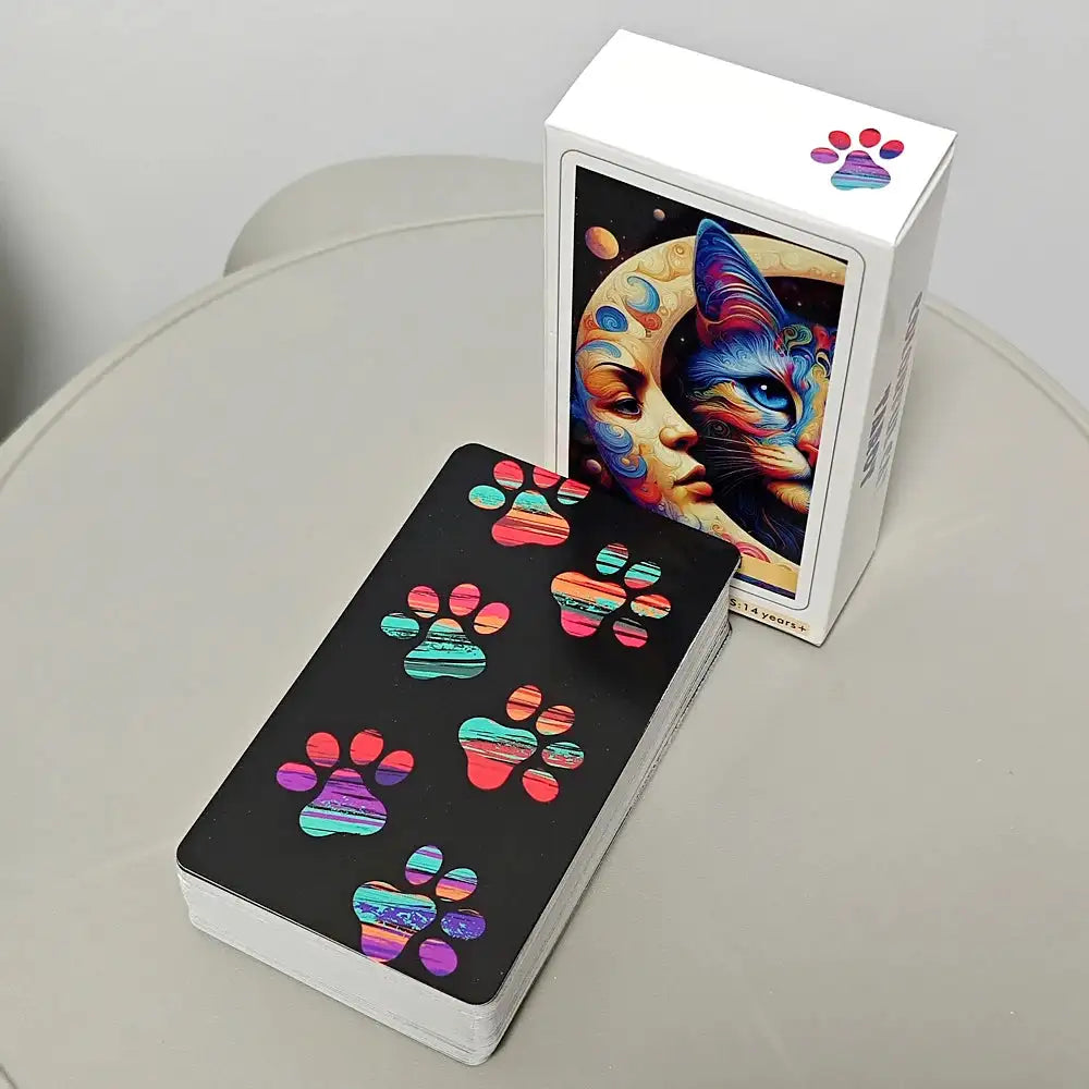 Colorful Cat Tarot Deck – 78 Vibrant Cards Bursting with Charm, Perfect for Beginners, 10.3 x 6 cm