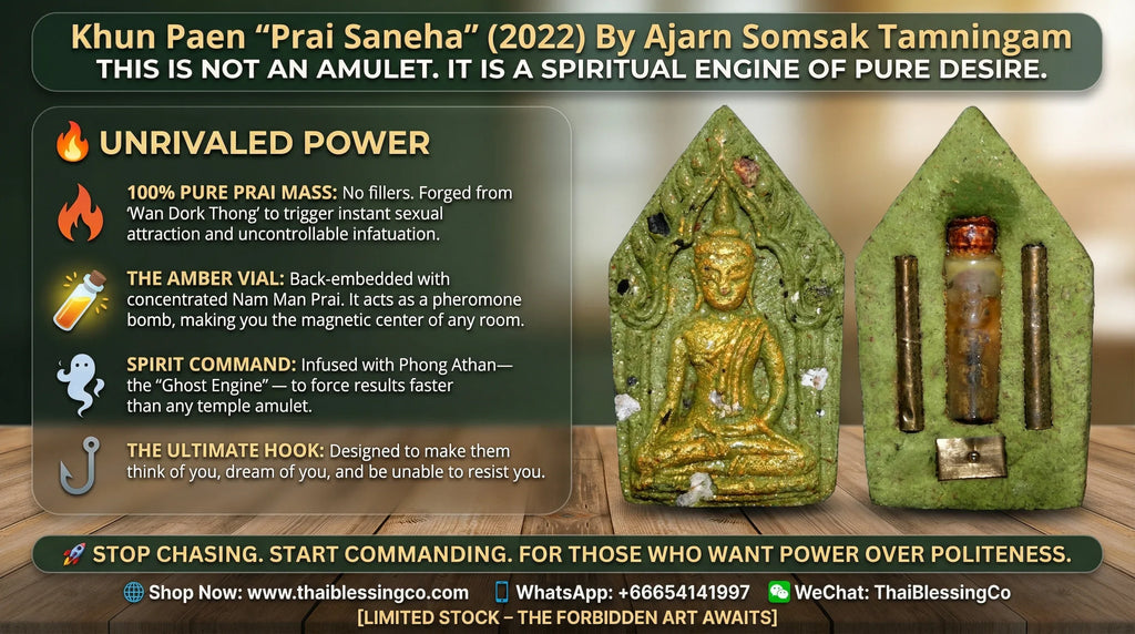 💘 The Necromancer of Love: Khun Paen "Prai Saneha" (Pure Charm Mass with Occult Wax) - Ajarn Somsak Tamningam